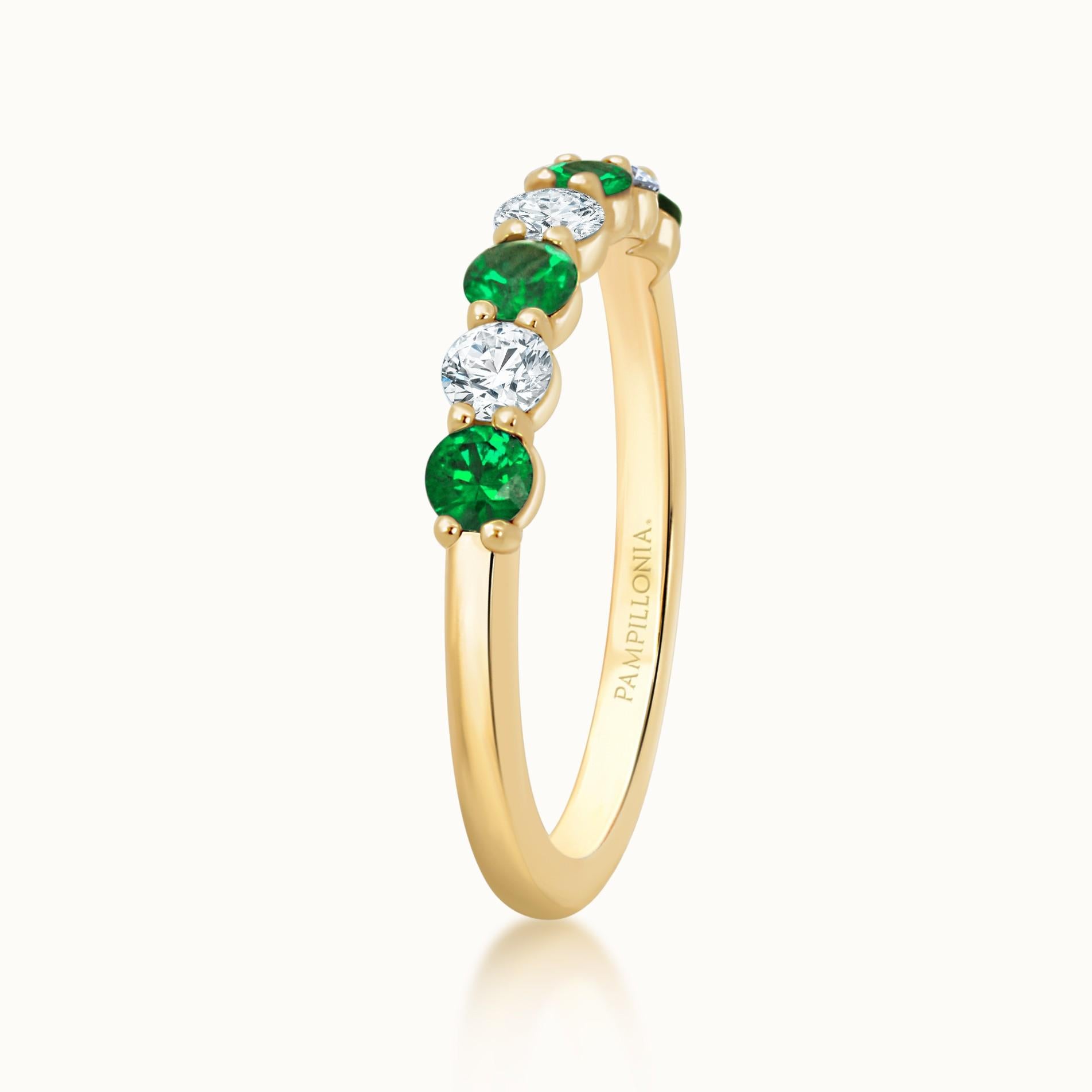 Savannah Alternating Emerald & Diamond Band