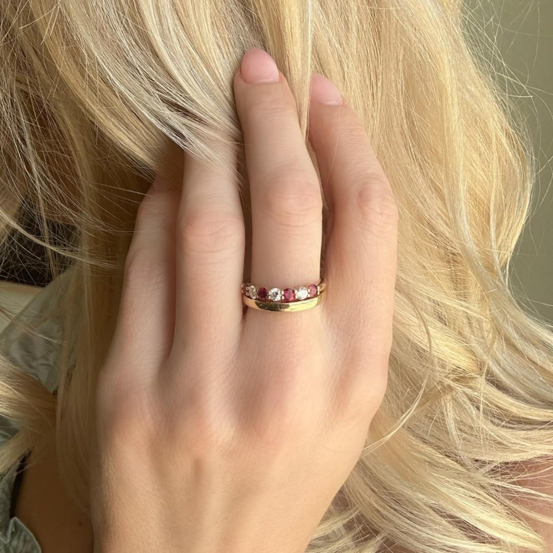 Savannah Alternating Ruby & Diamond Band