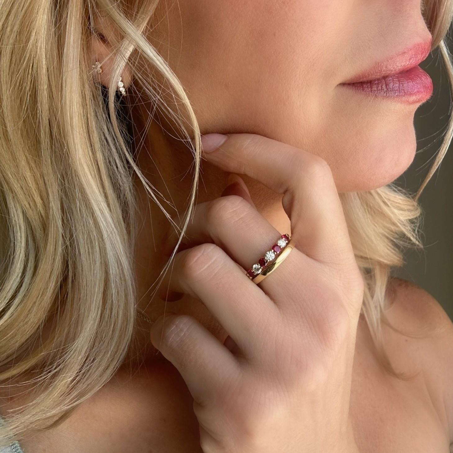 Savannah Alternating Ruby & Diamond Band