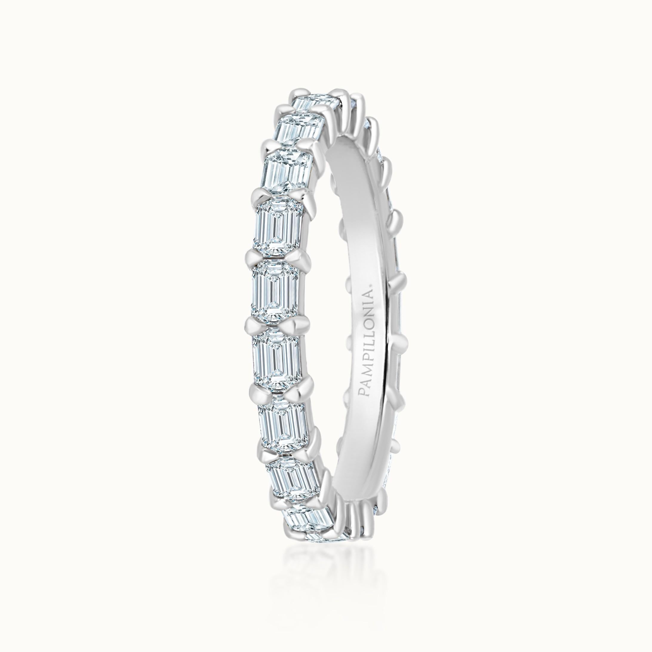 Savannah Emerald Cut Diamond East & West Eternity Band