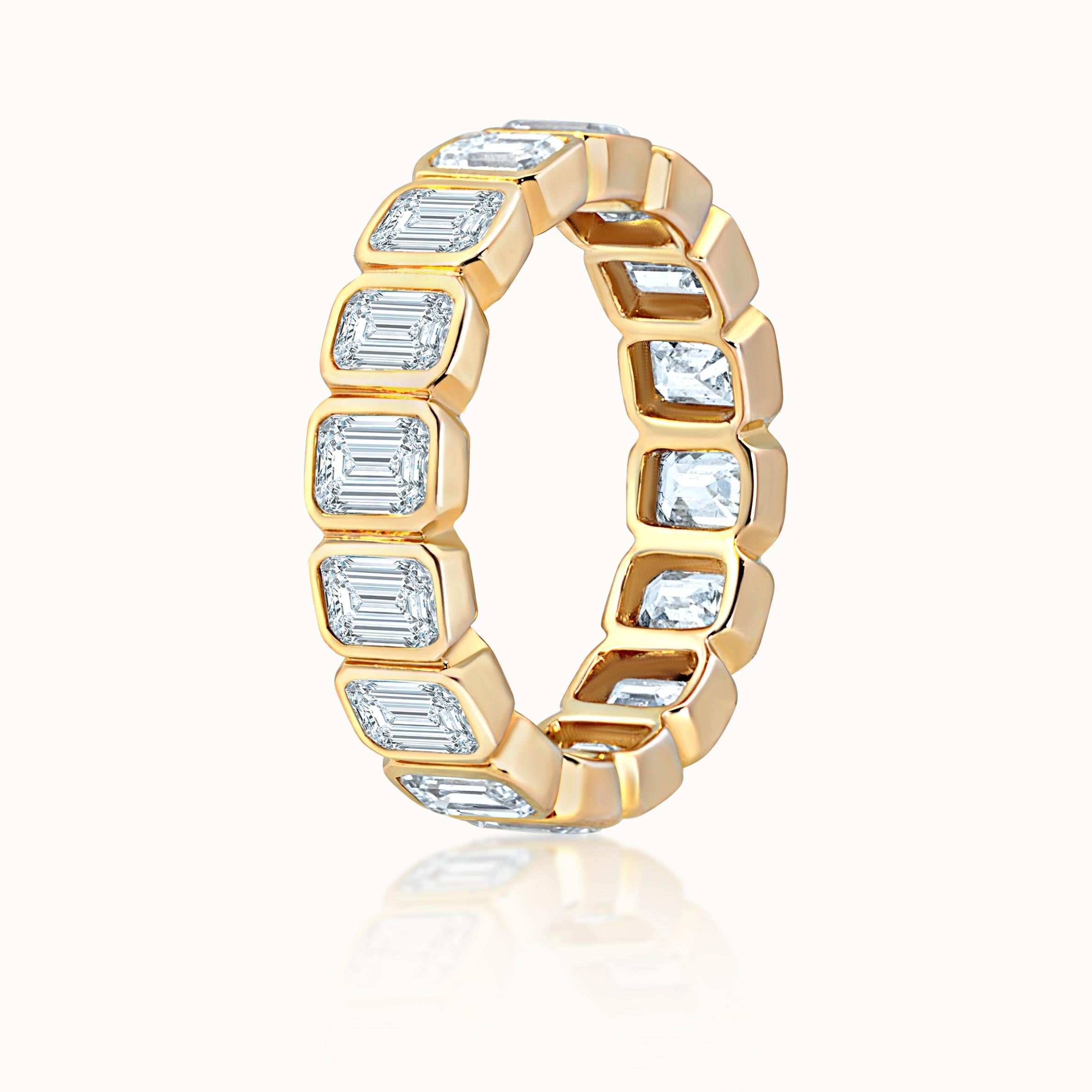 Bezel Set Emerald Cut Diamond Eternity Band