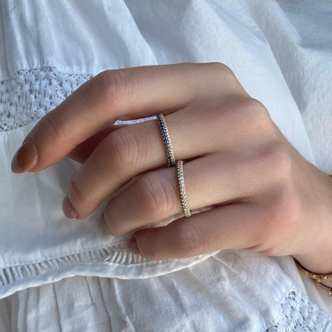 Kathleen Rolled Pave Eternity Band