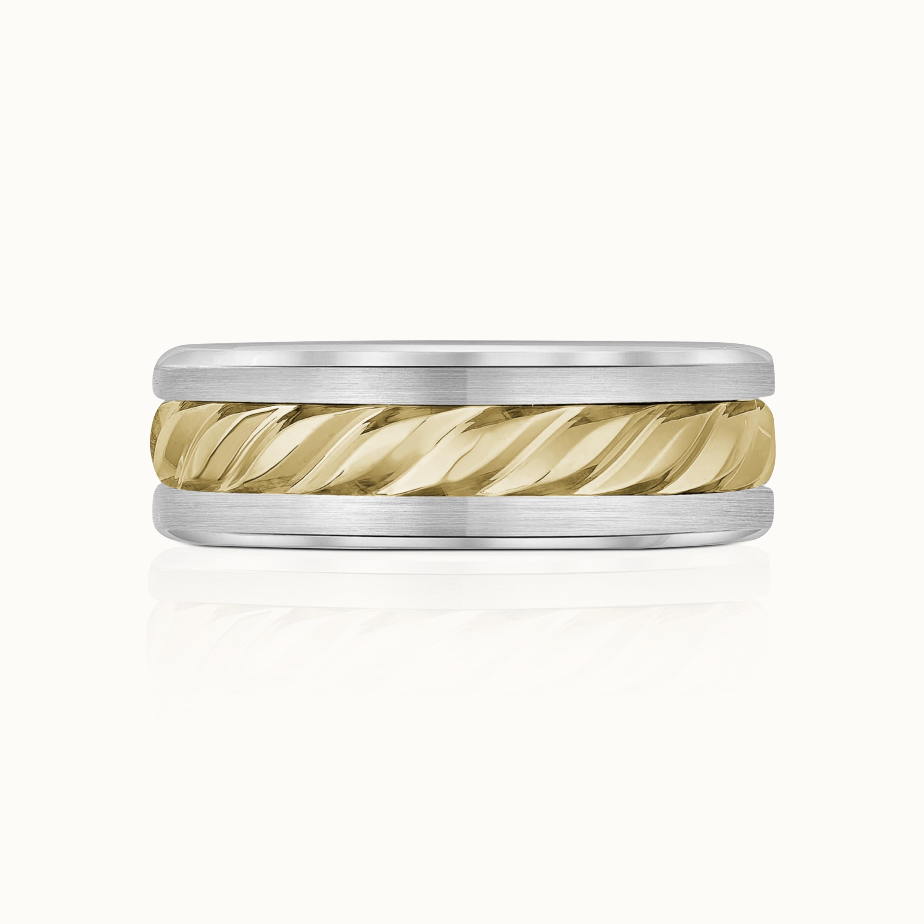 Braided Two Tone Mens Band