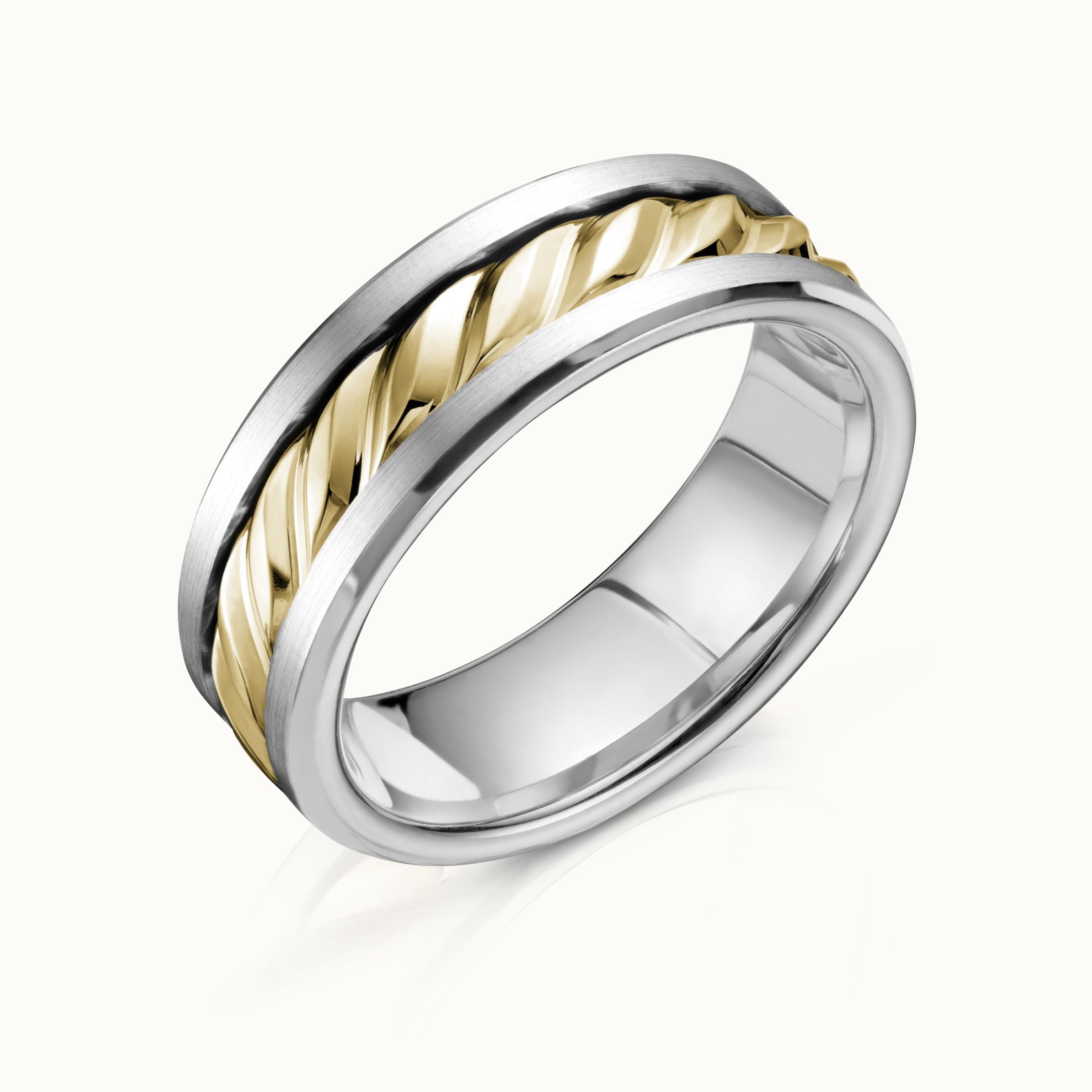 Braided Two Tone Mens Band