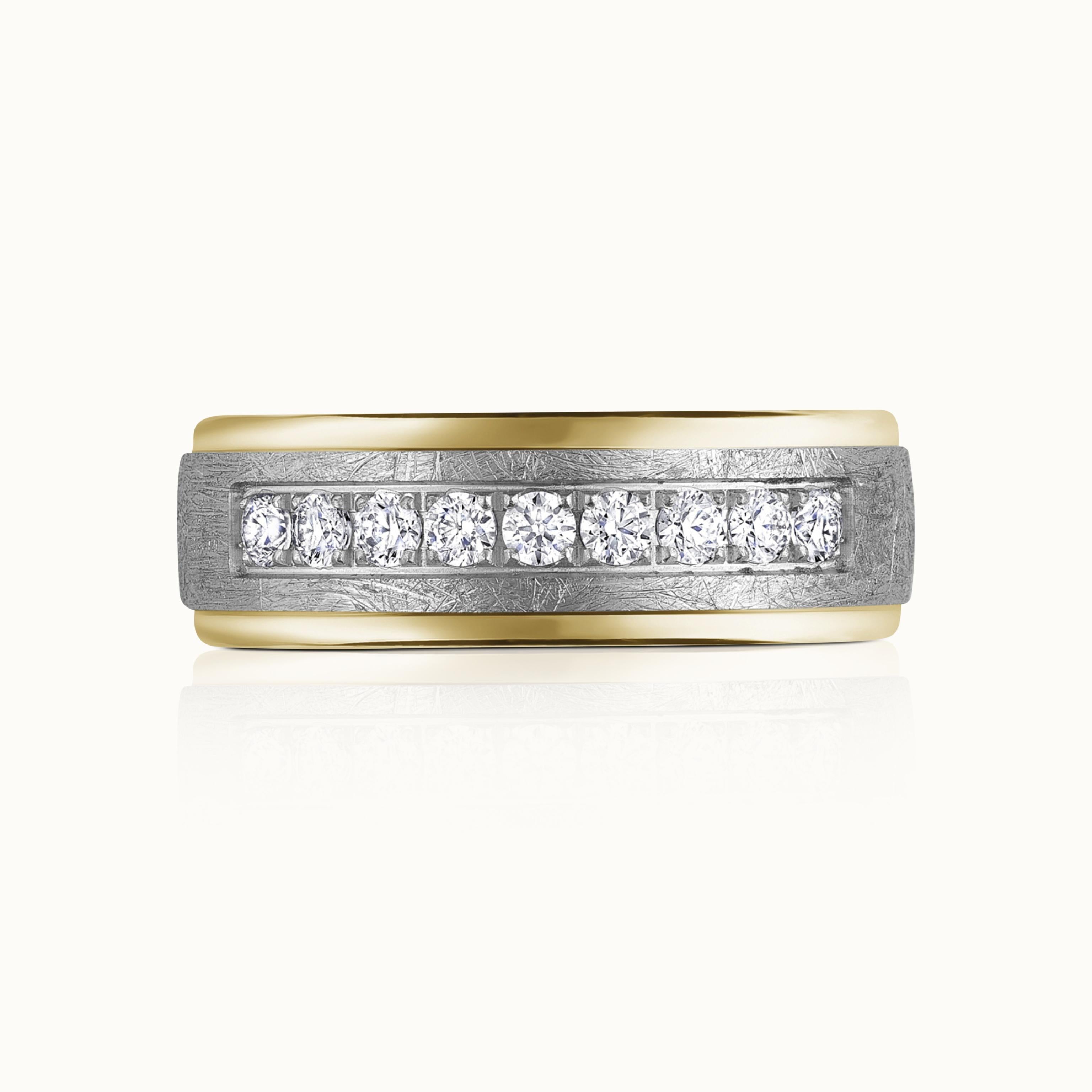 Two Tone Diamond Mens Band