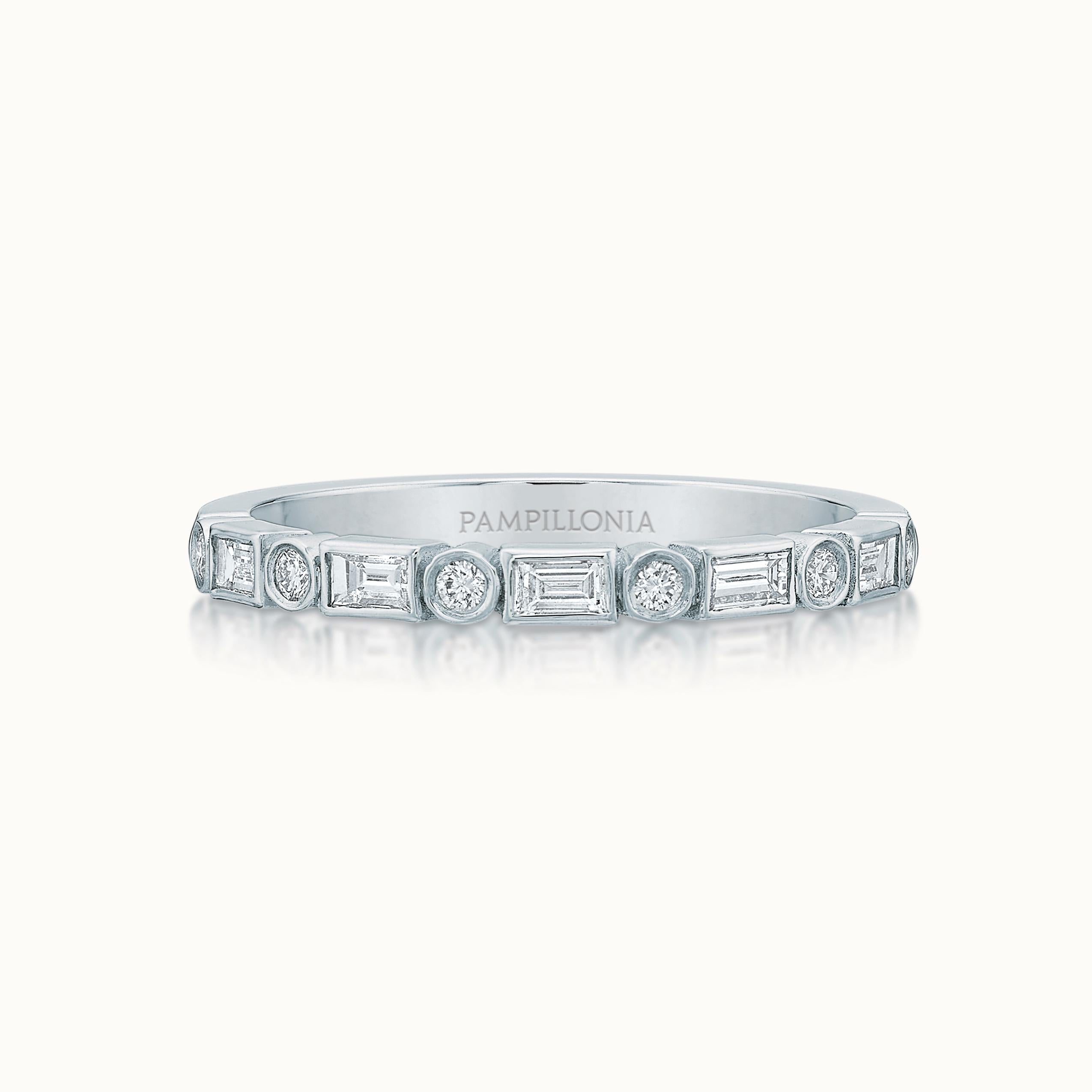 Baguette and Round Diamond Band
