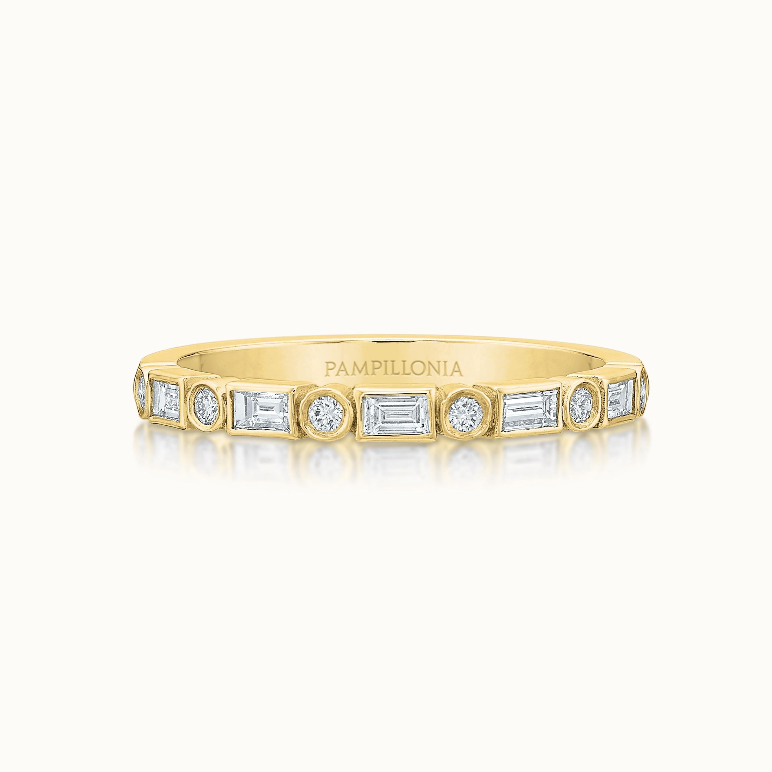 Baguette and Round Diamond Band