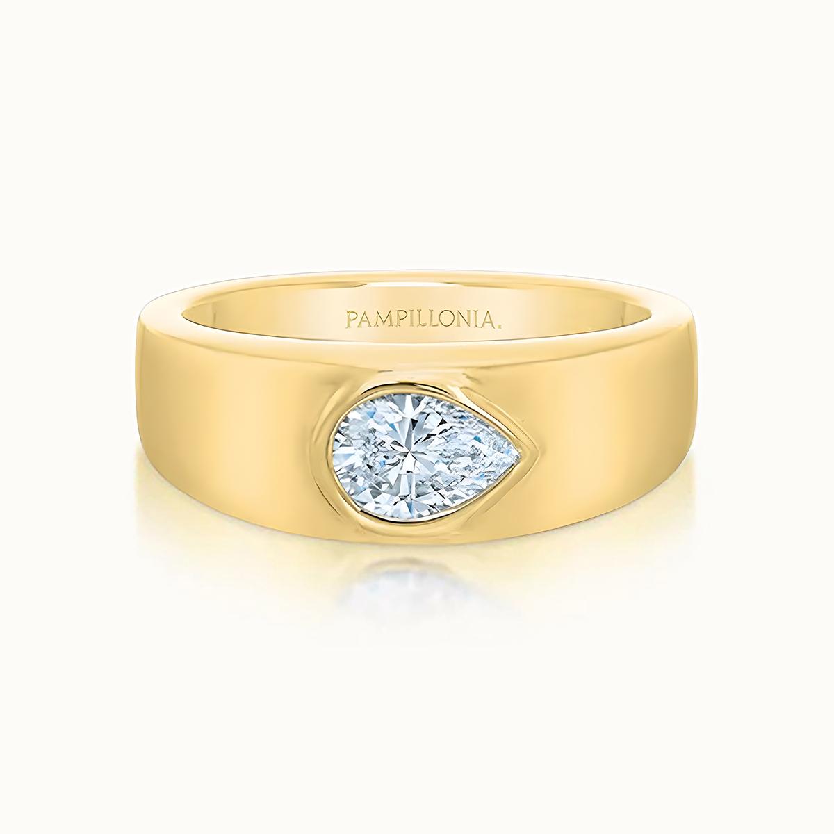 Aubri Burnished East & West Pear Diamond Ring