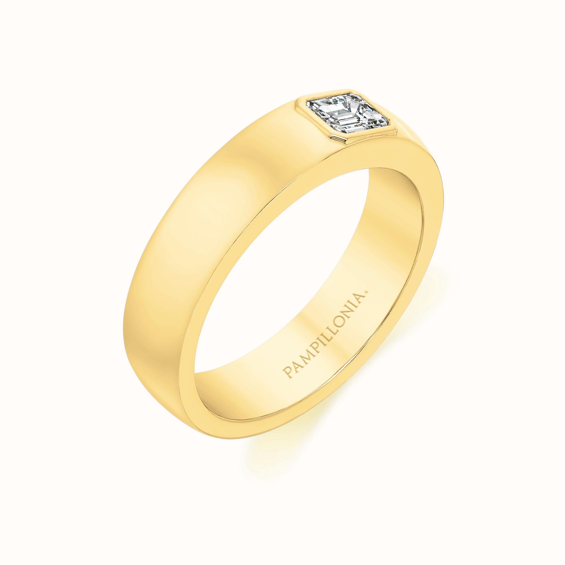 Aubri Burnished East & West Emerald Cut Diamond Ring