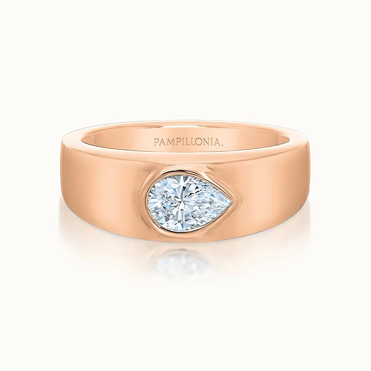 Aubri Burnished East & West Pear Diamond Ring