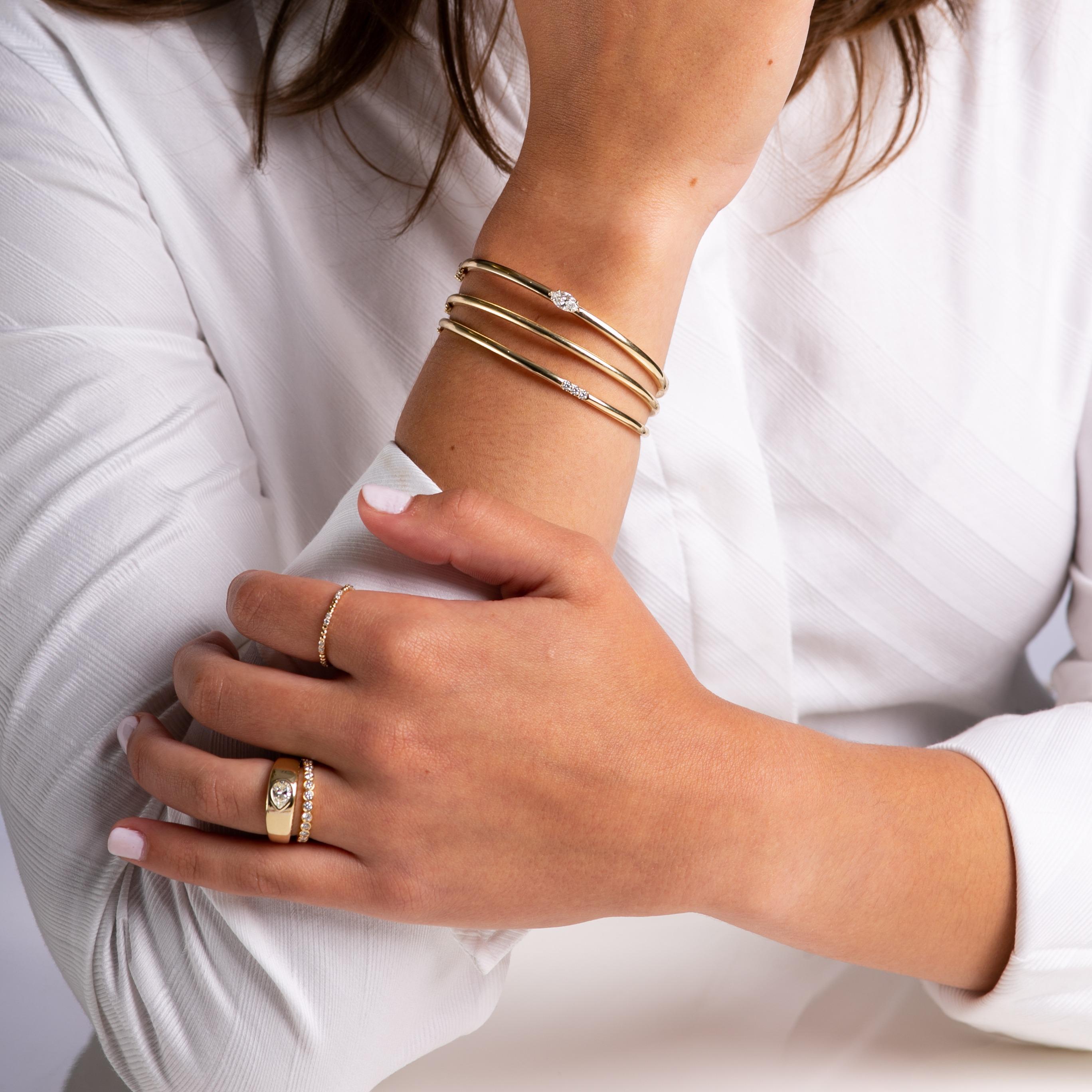 Aubri Burnished East & West Pear Diamond Ring