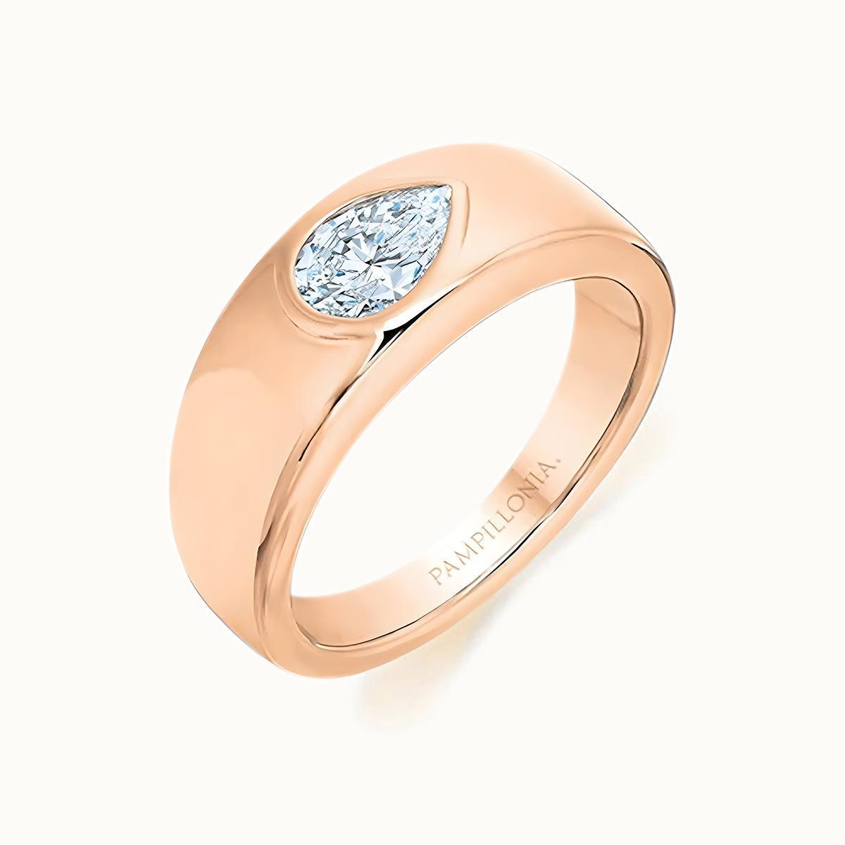 Aubri Burnished East & West Pear Diamond Ring
