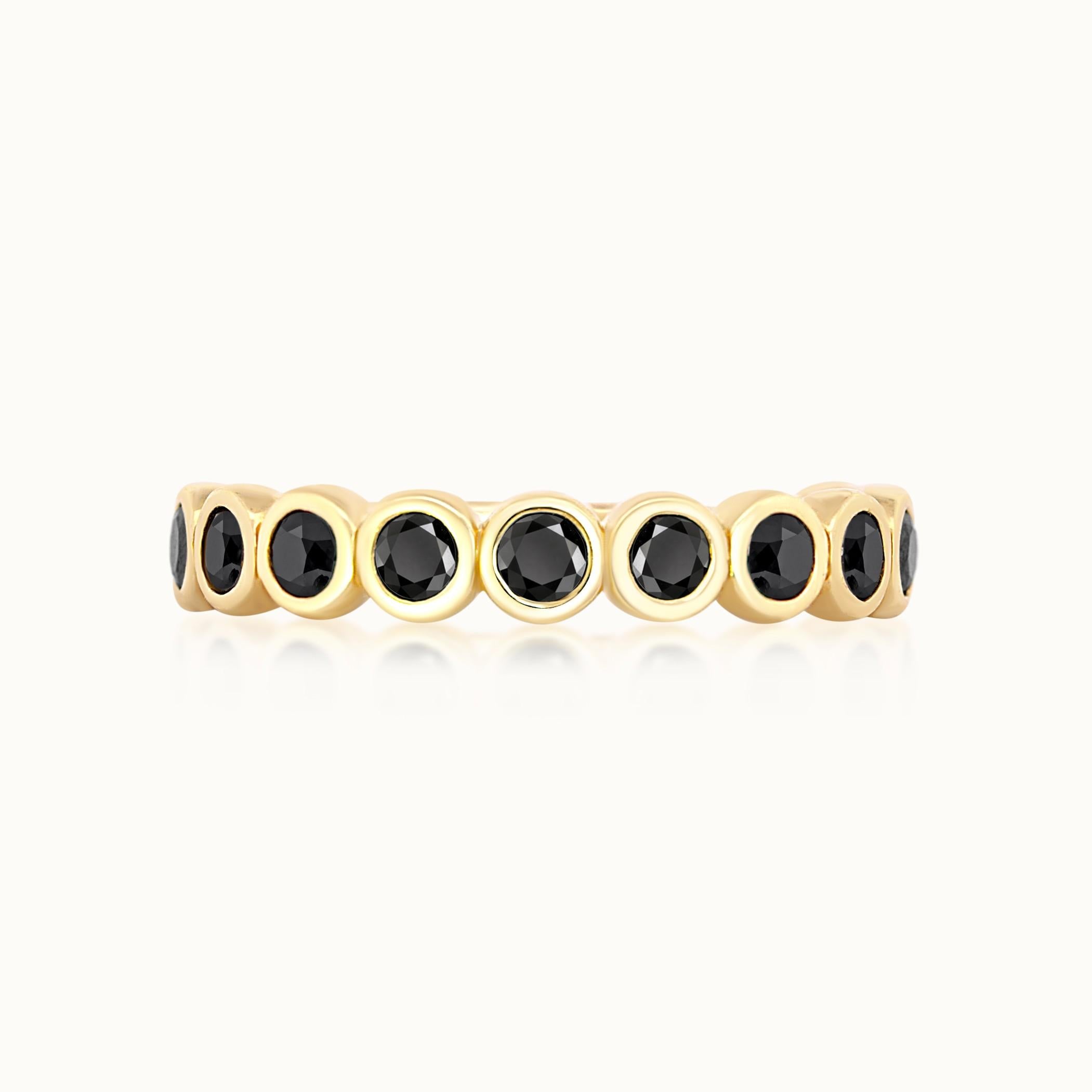 Aubri Bezel Set Black Diamond Band