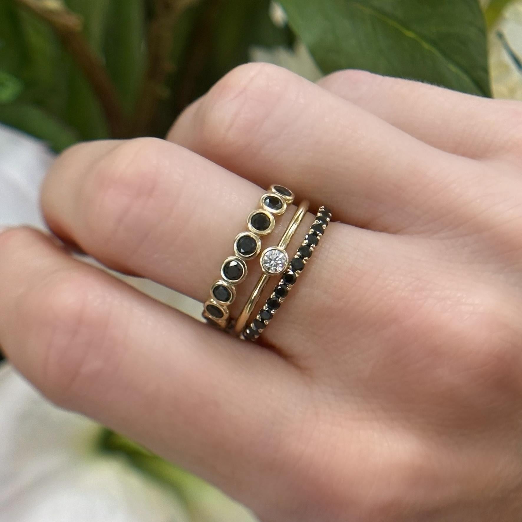 Aubri Bezel Set Black Diamond Band