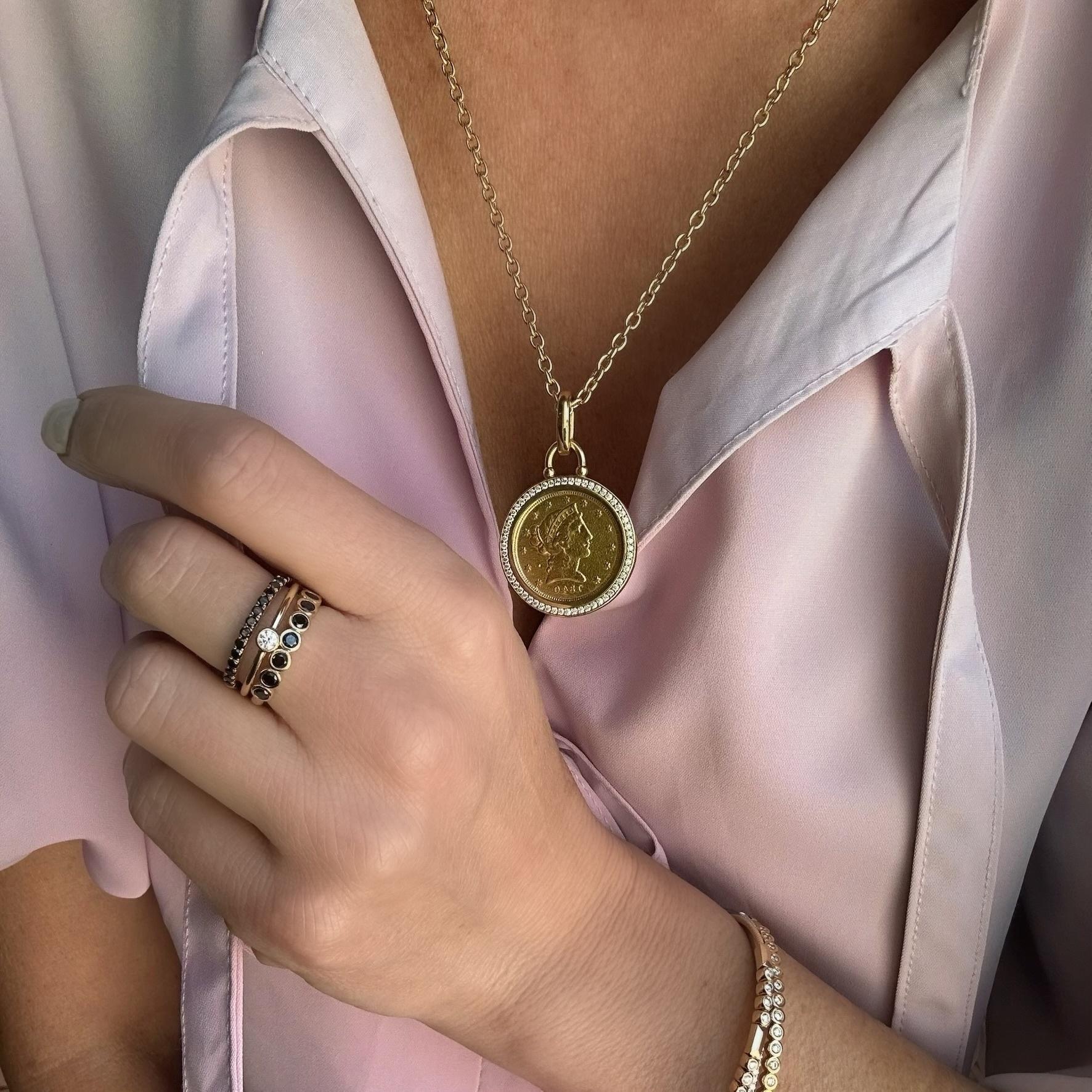 Aubri Bezel Set Black Diamond Band