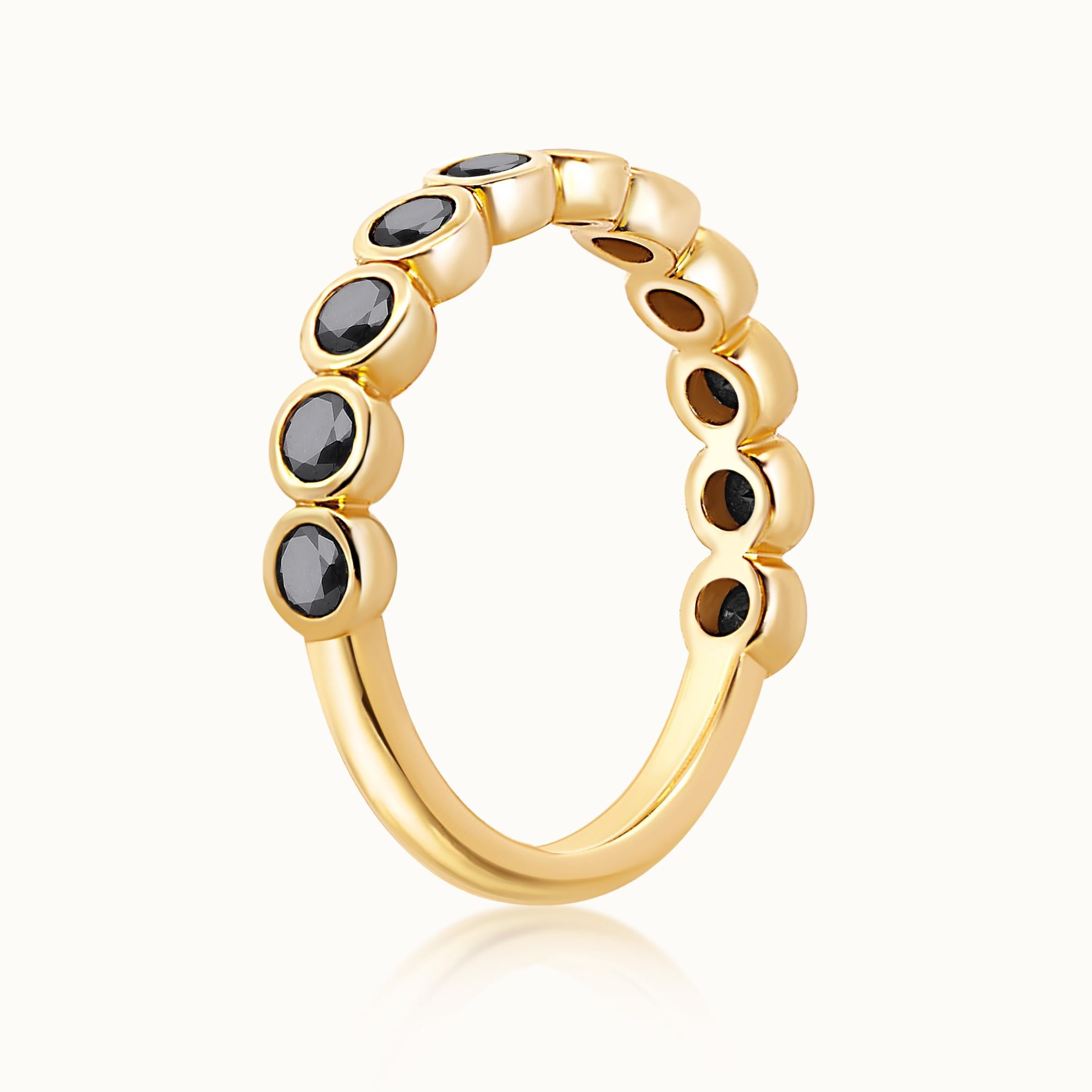 Aubri Bezel Set Black Diamond Band