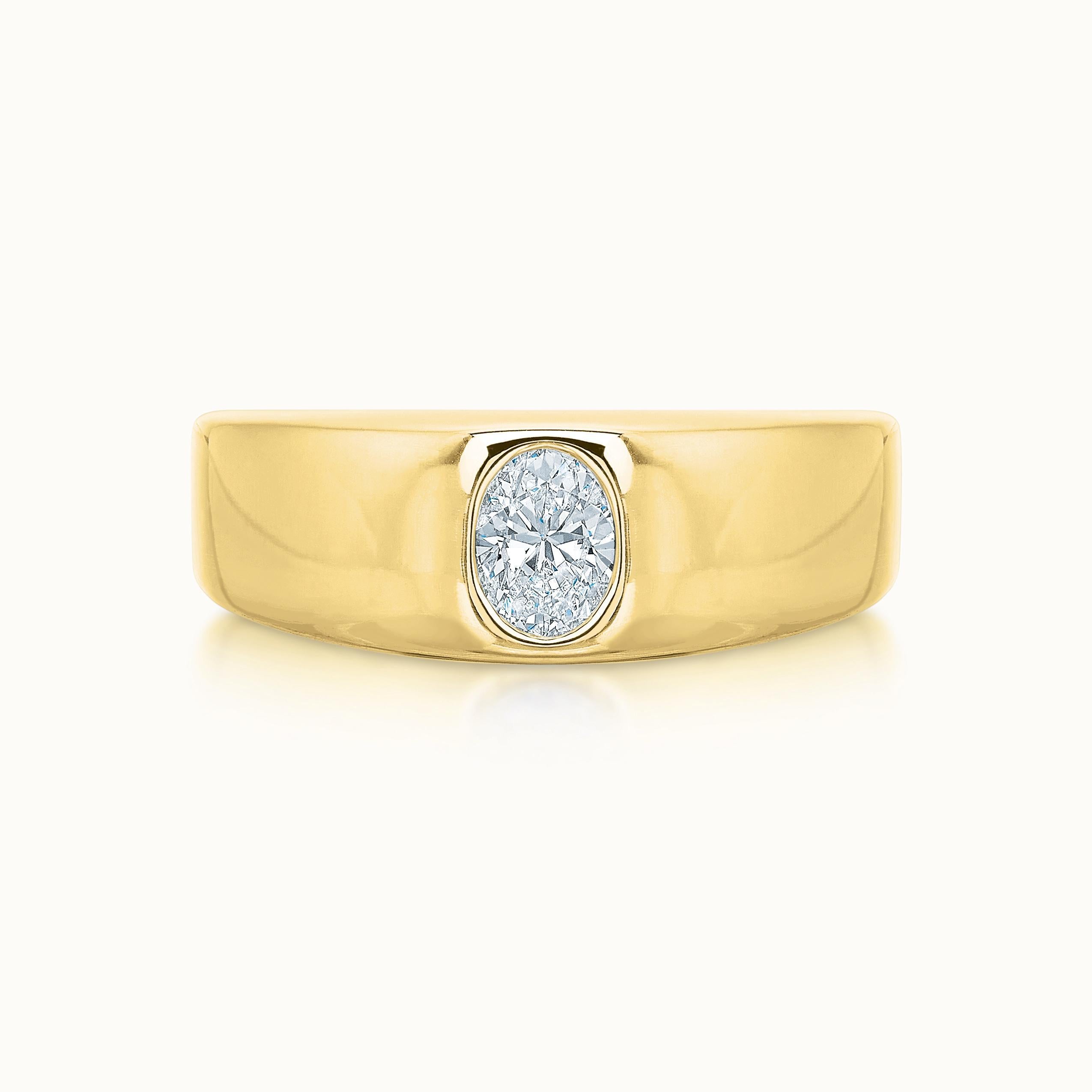 Aubri Burnished Oval Diamond Ring