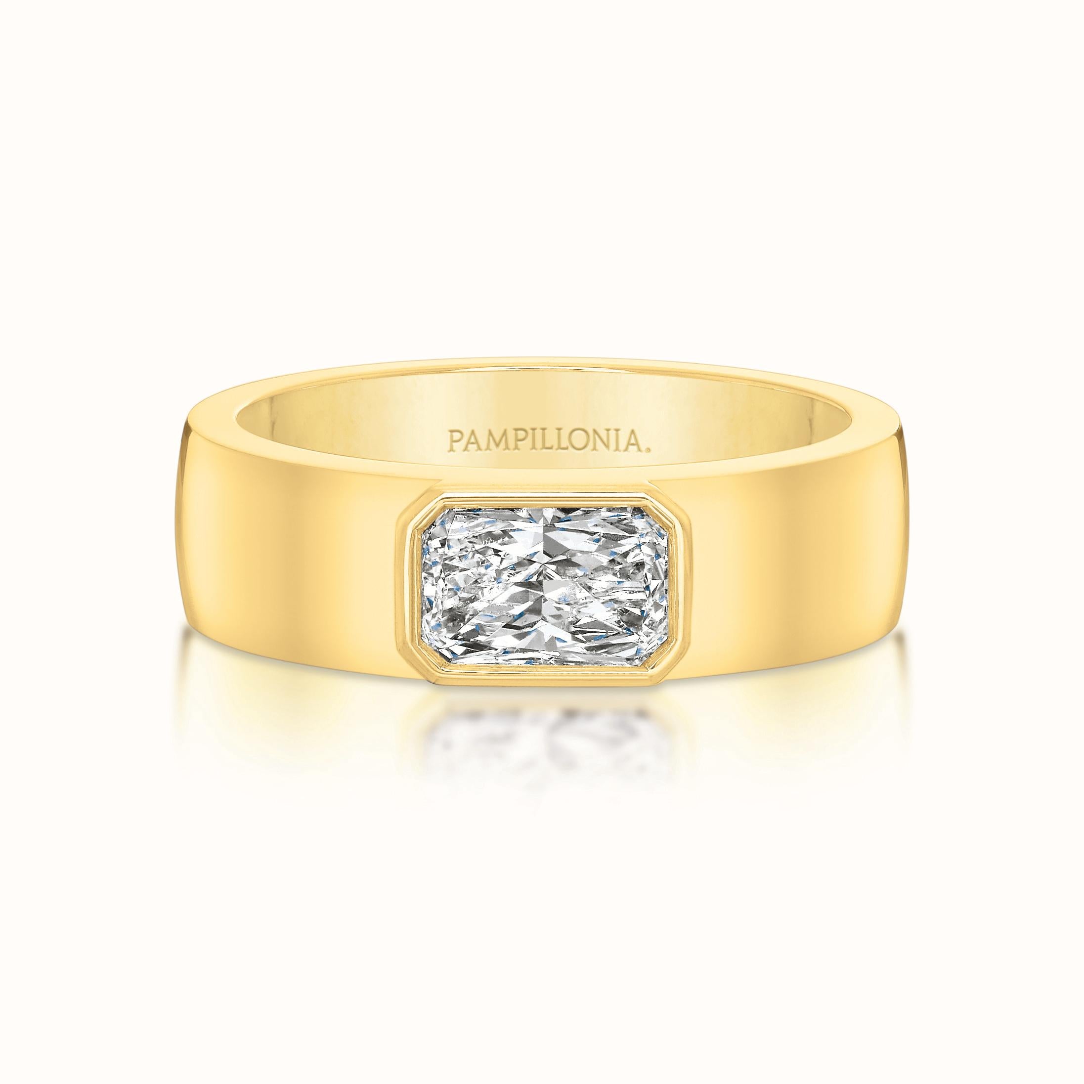Aubri Burnished East & West Radiant Cut Diamond Ring