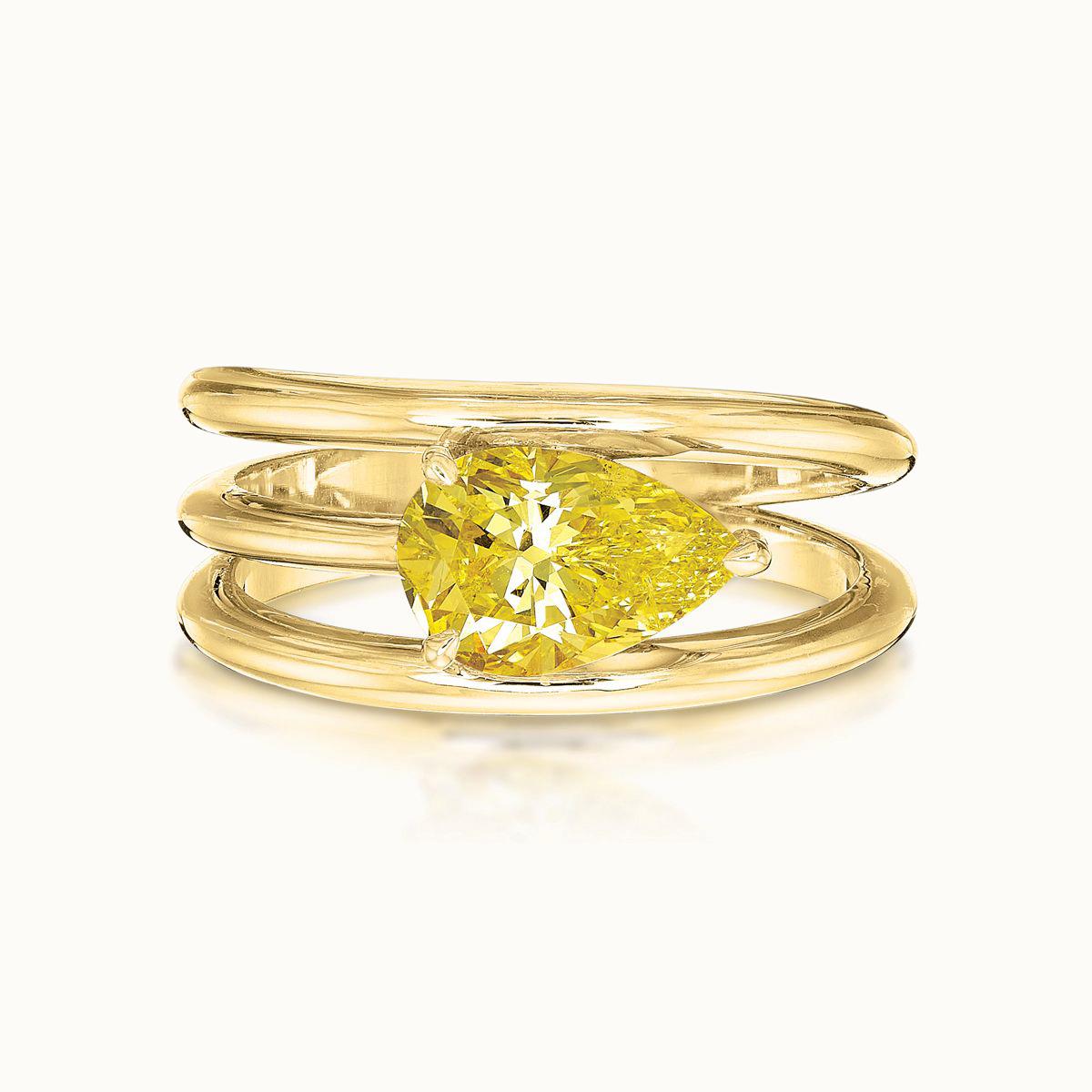 Aubri Coil Pear Cocktail Ring