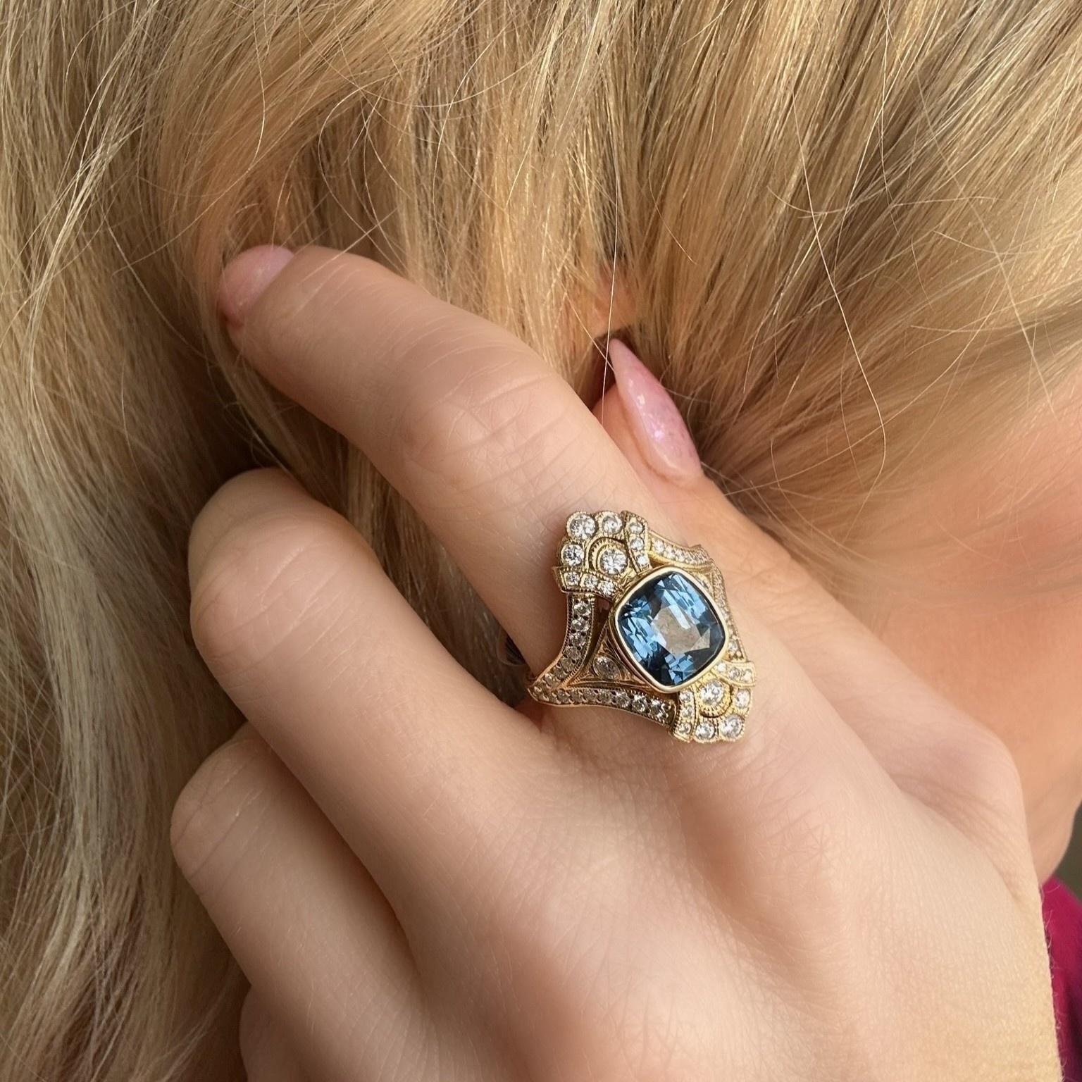 Holly Opulent Blue Spinel Ring