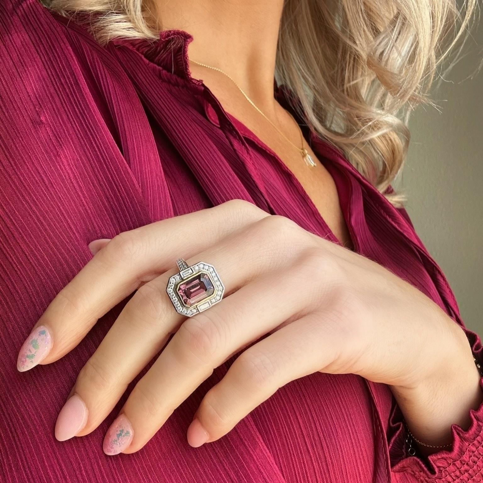 Holly Two Tone Sapphire & Diamond RIng