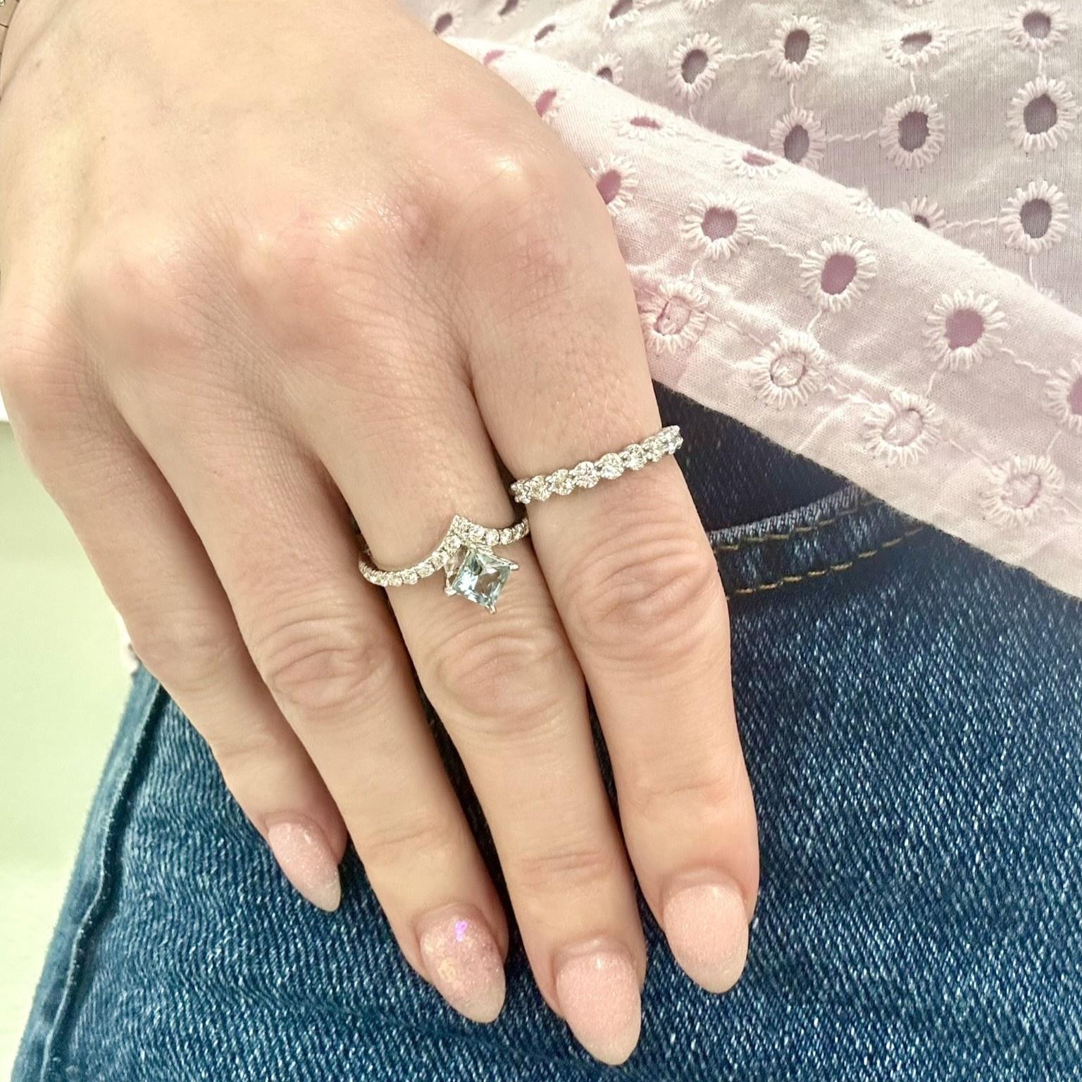 Lennon Floating Aquamarine Ring