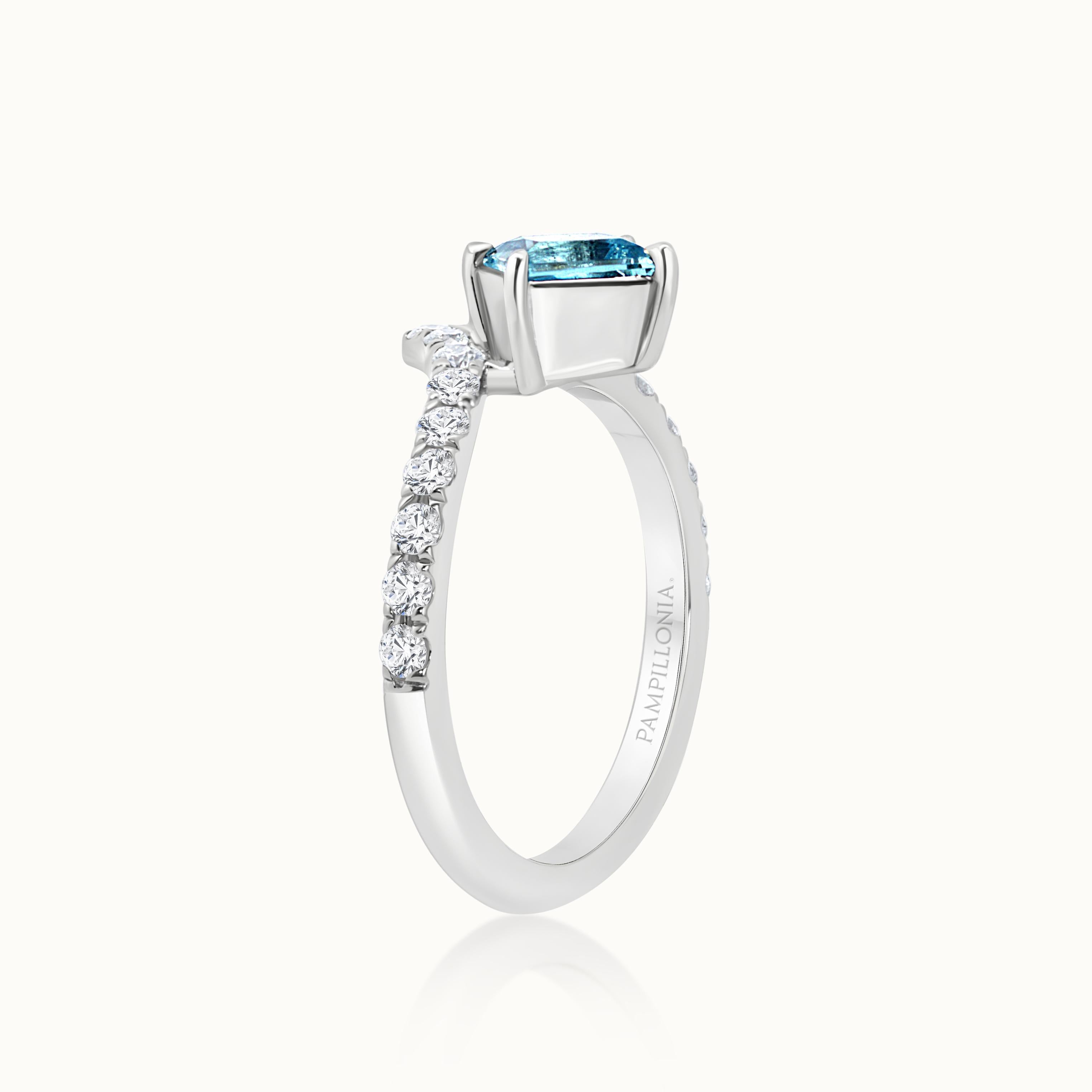 Lennon Floating Aquamarine Ring