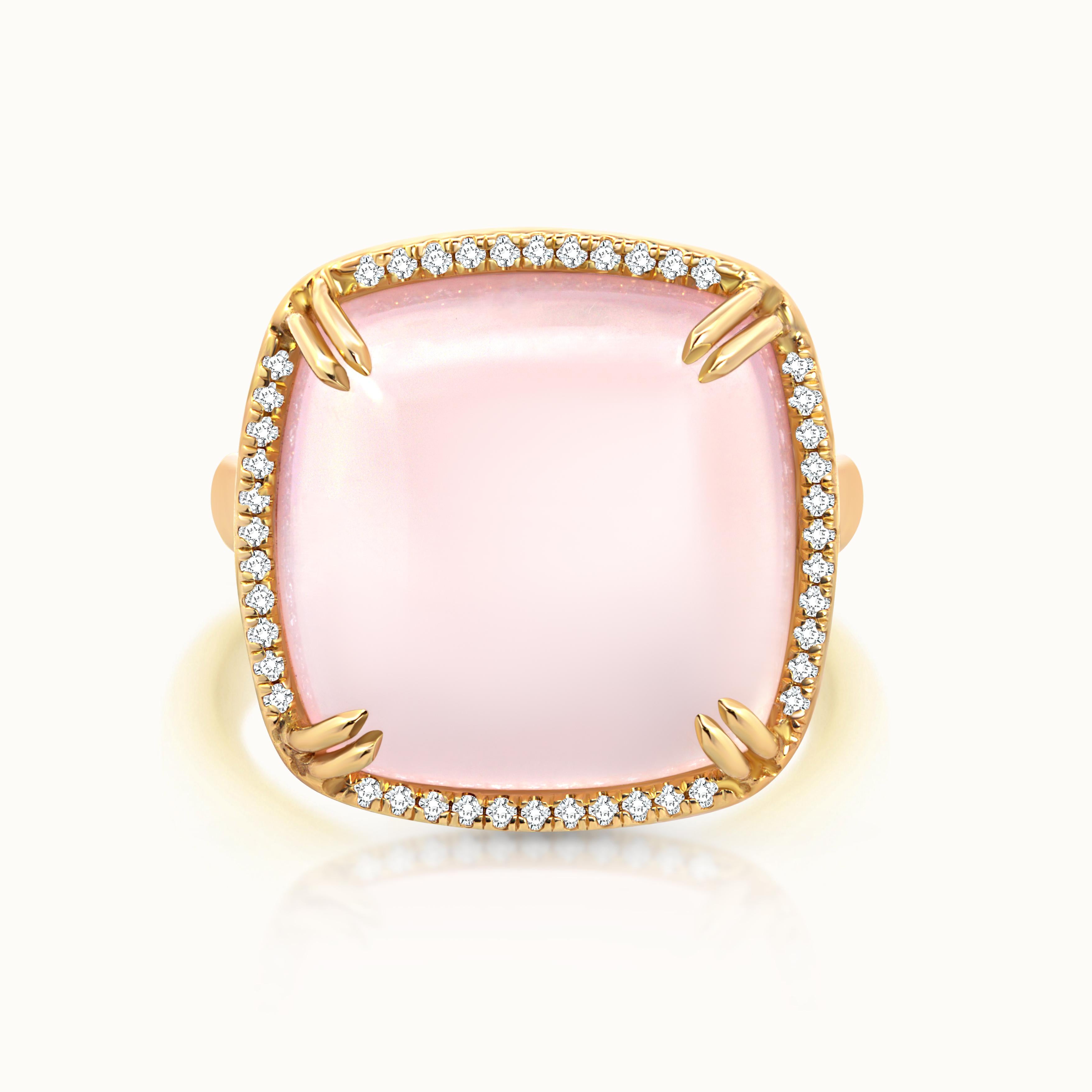 Taylor Rose Quartz Halo Ring