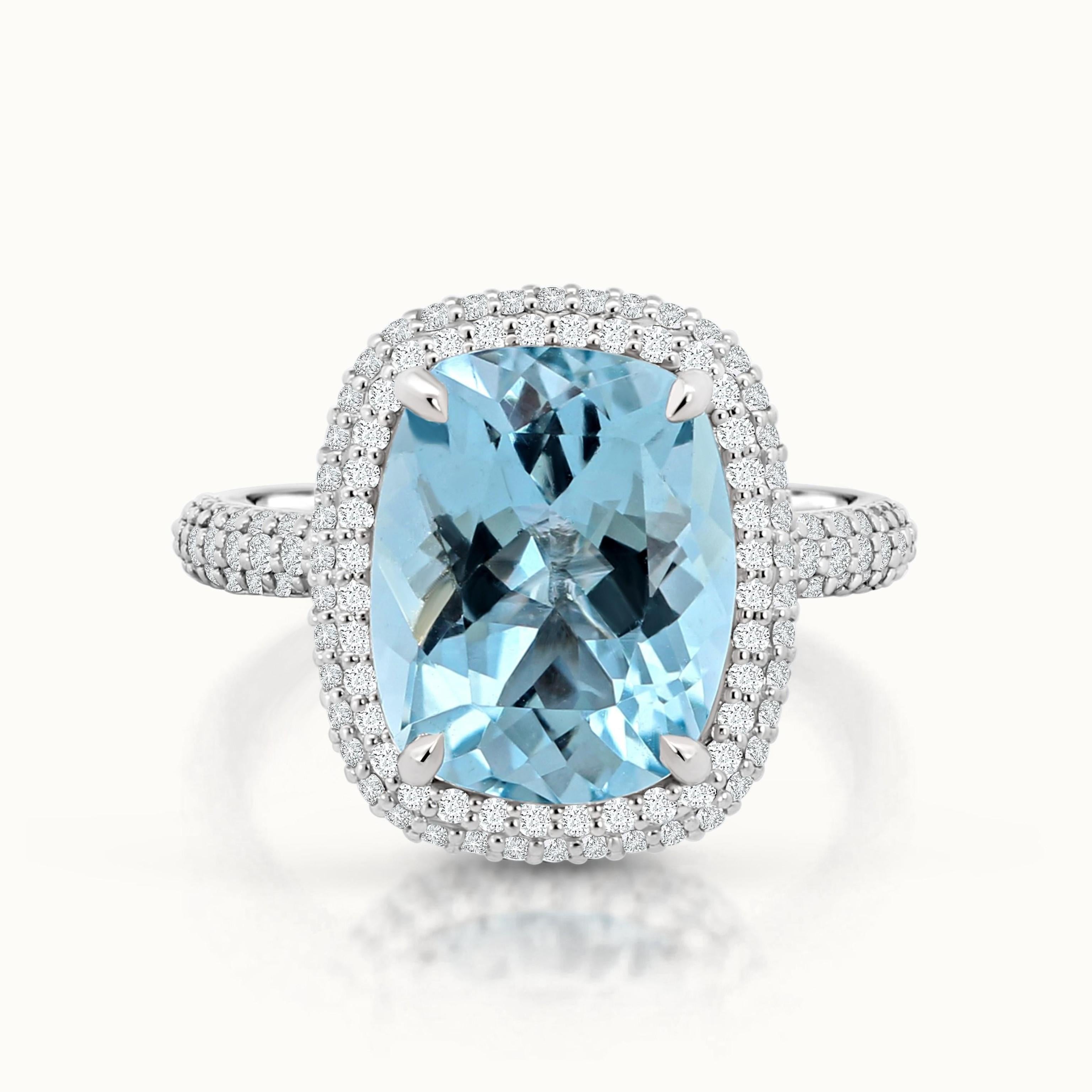 Kathleen Grand Aquamarine Halo