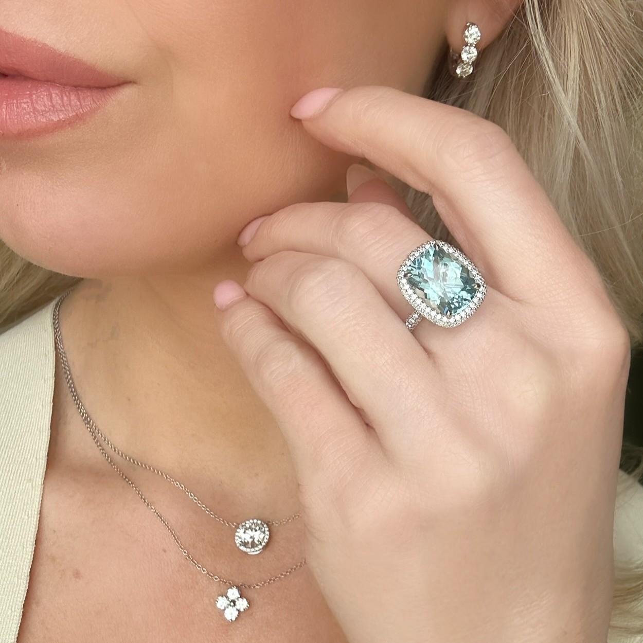 Kathleen Grand Aquamarine Halo