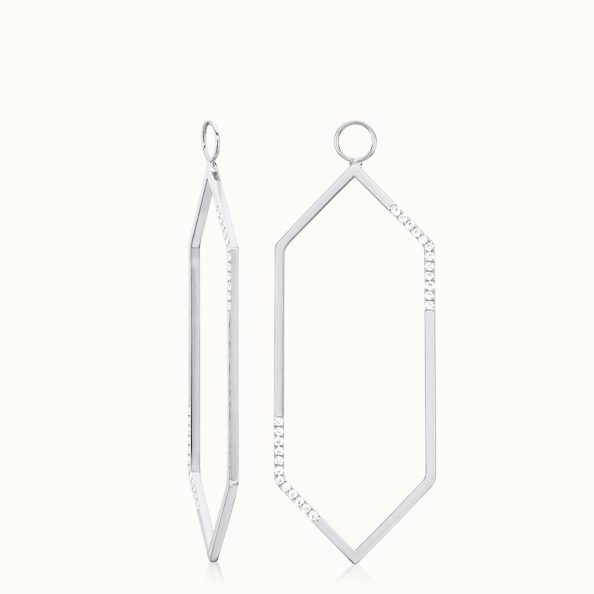 Hexagon Earring Charms Diamond