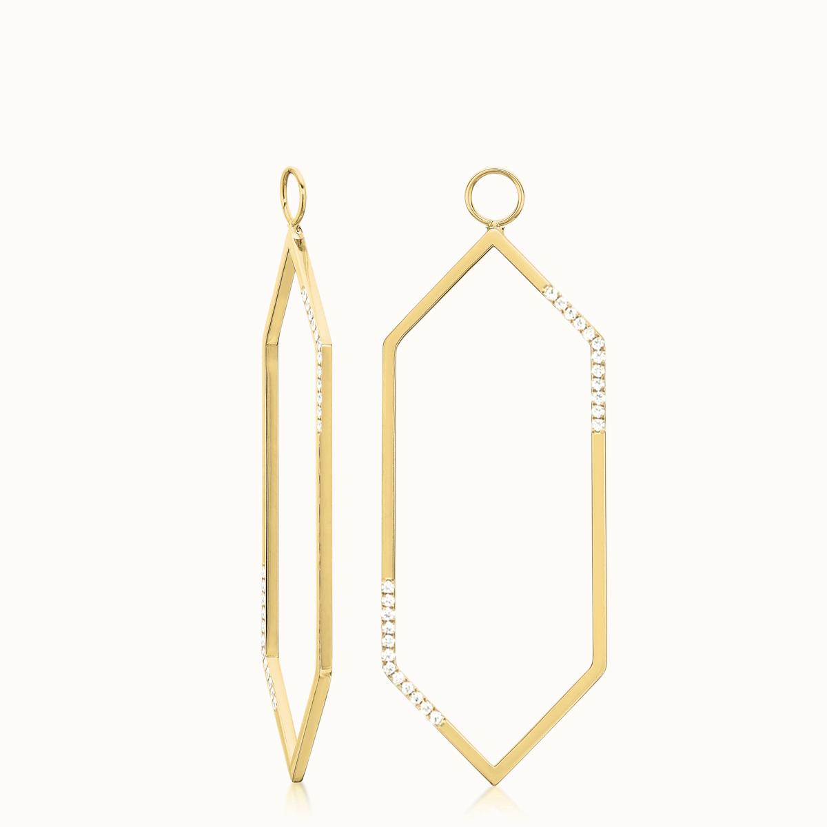 Hexagon Earring Charms Diamond