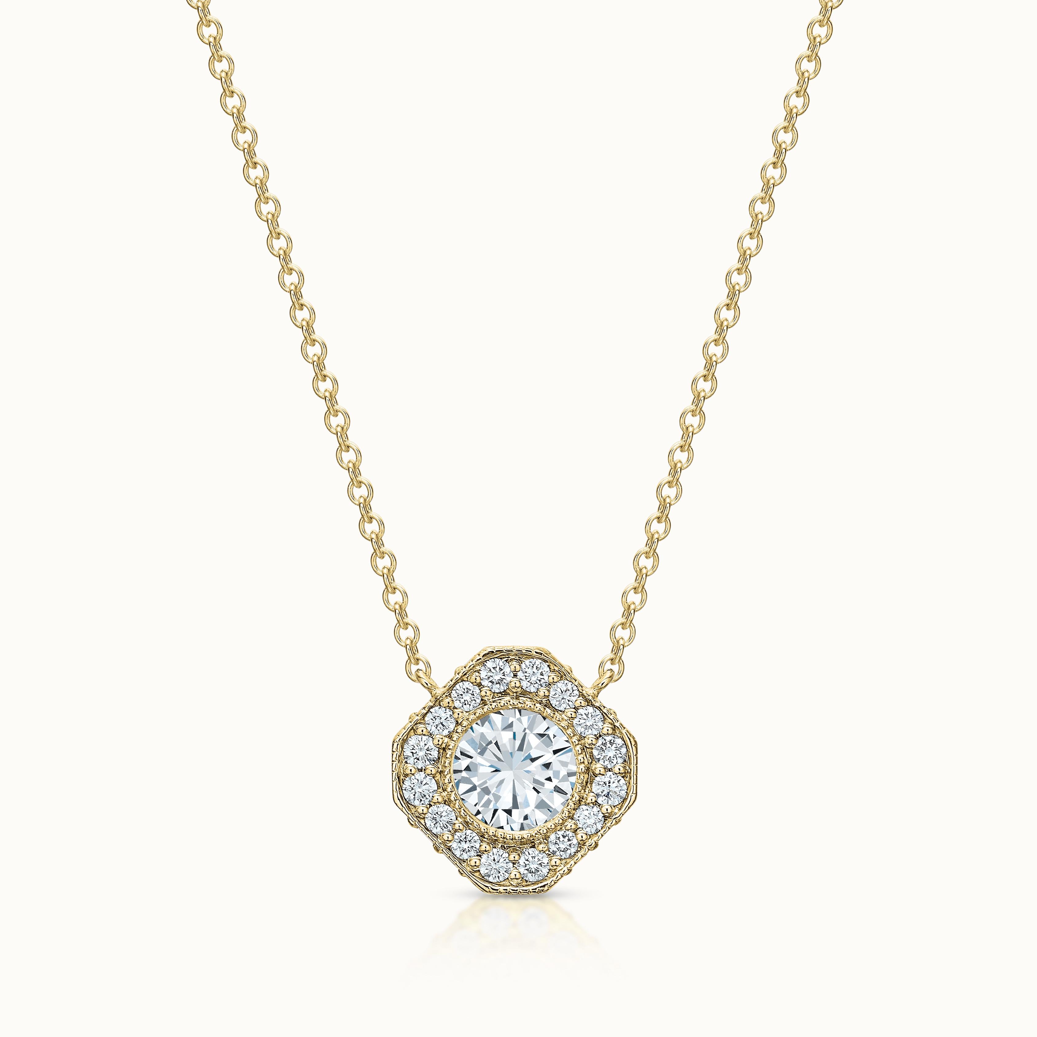 Holly Necklace Opulent Round Diamond
