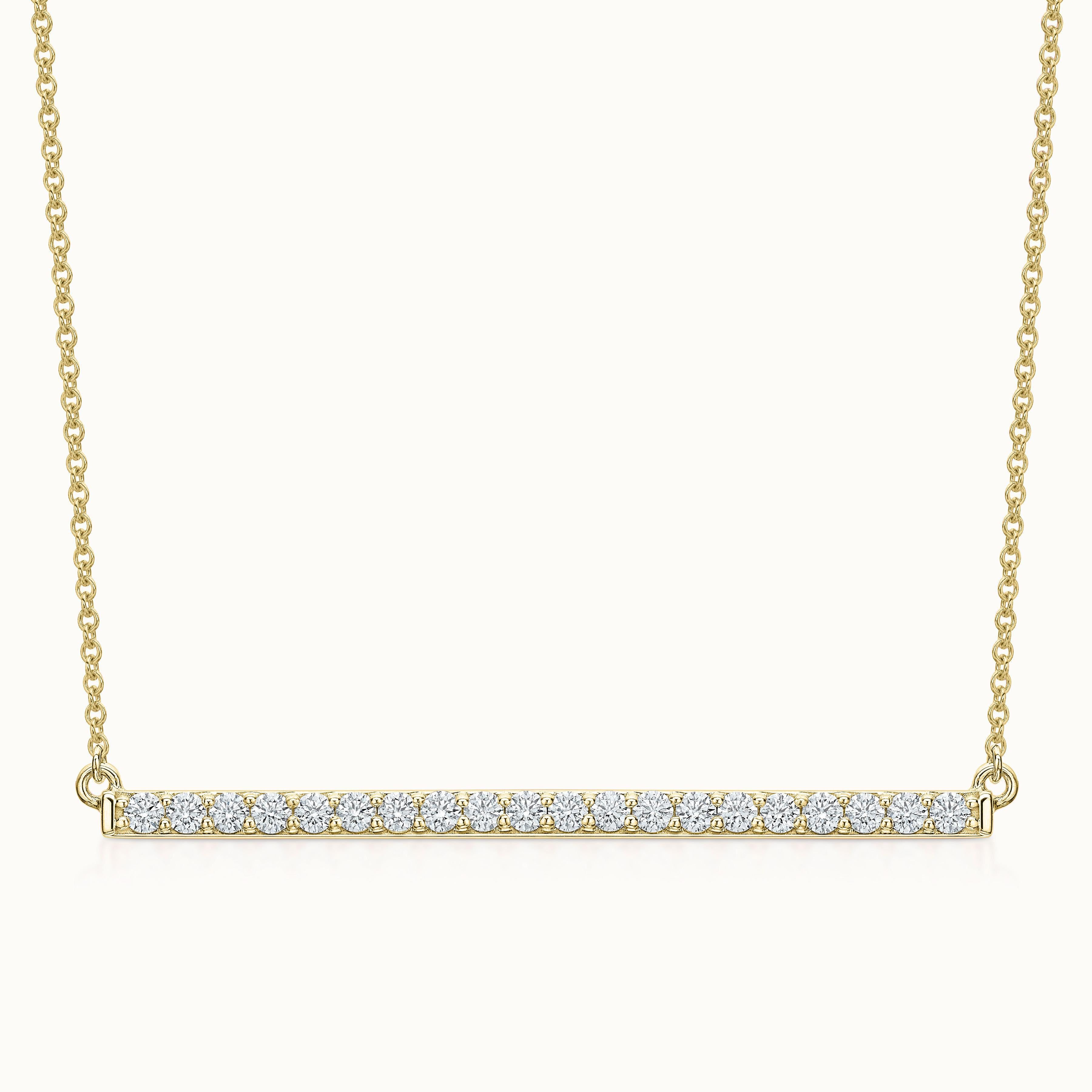 Statement Diamond Bar Necklace