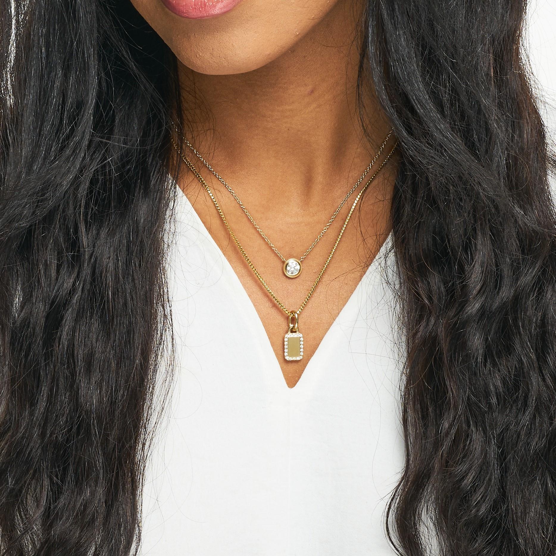 Signature Diamond Tag Pendant
