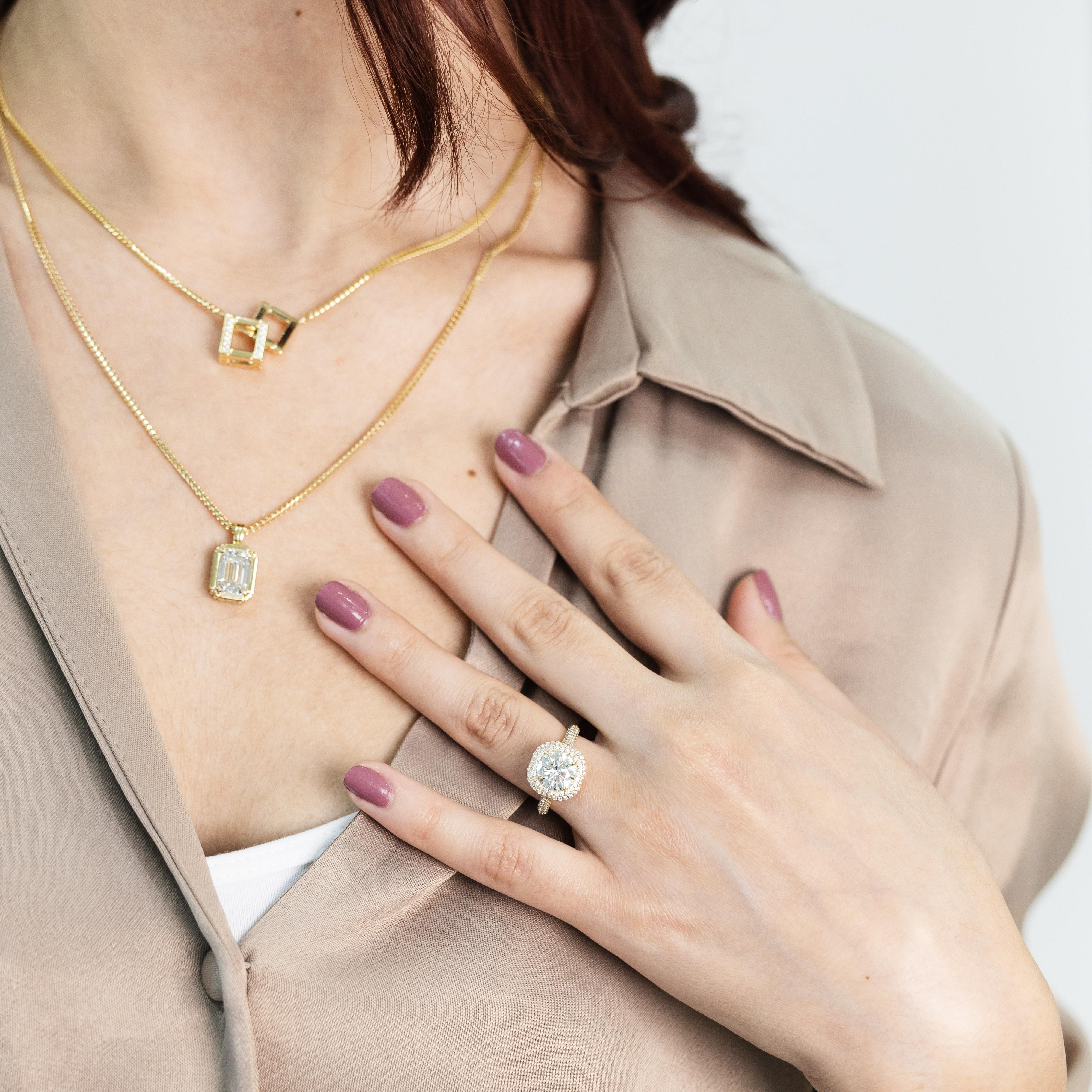 Sloane 1.34 ct Emerald Cut Diamond Necklace