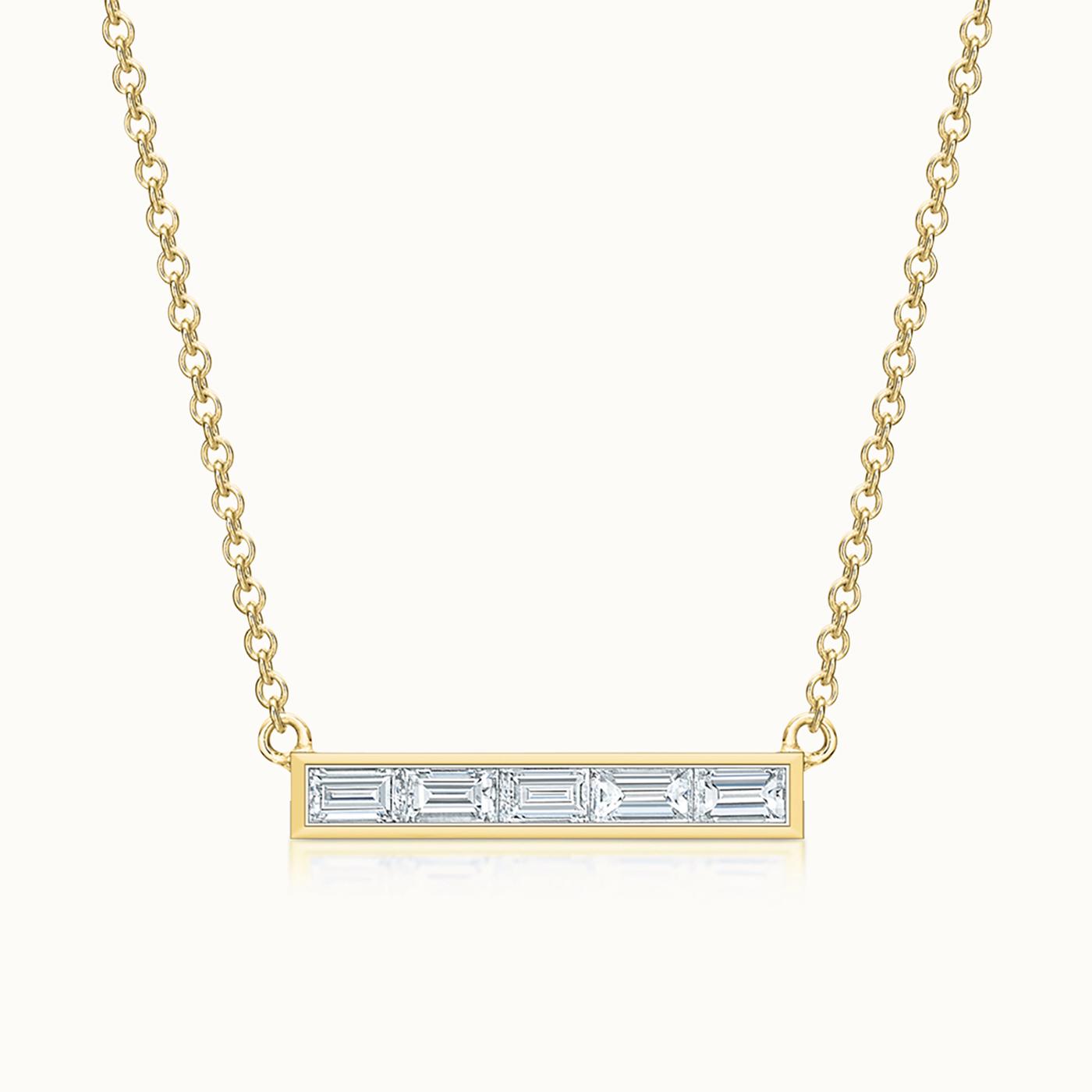 Baguette Diamond Bar Necklace