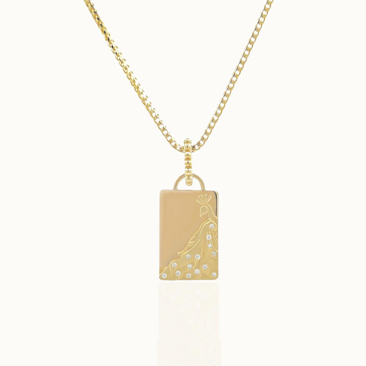 Peacock Tag Necklace