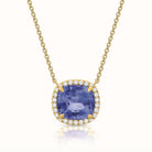 Kate Necklace Cushion Ceylon Sapphire Diamond Halo