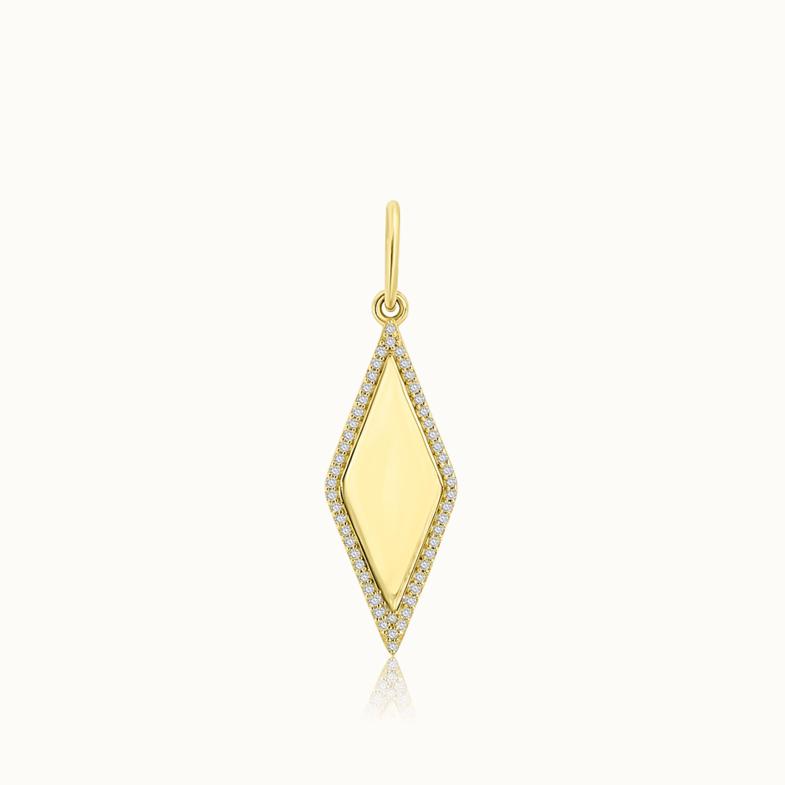 Diamond Halo Elongated Pendant