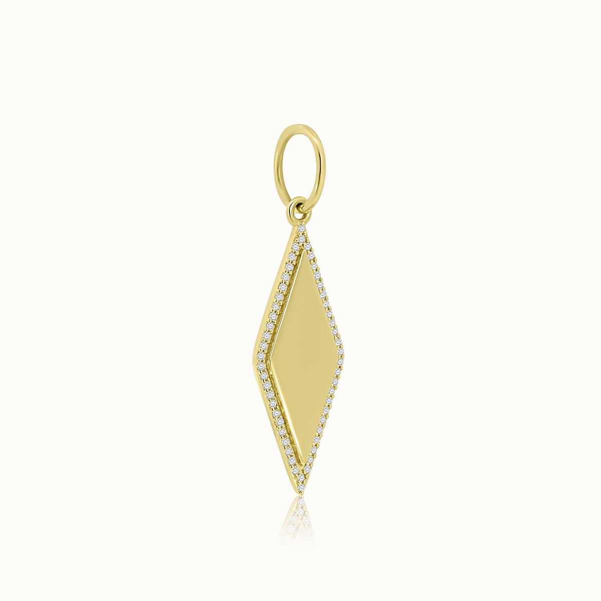 Diamond Halo Elongated Pendant