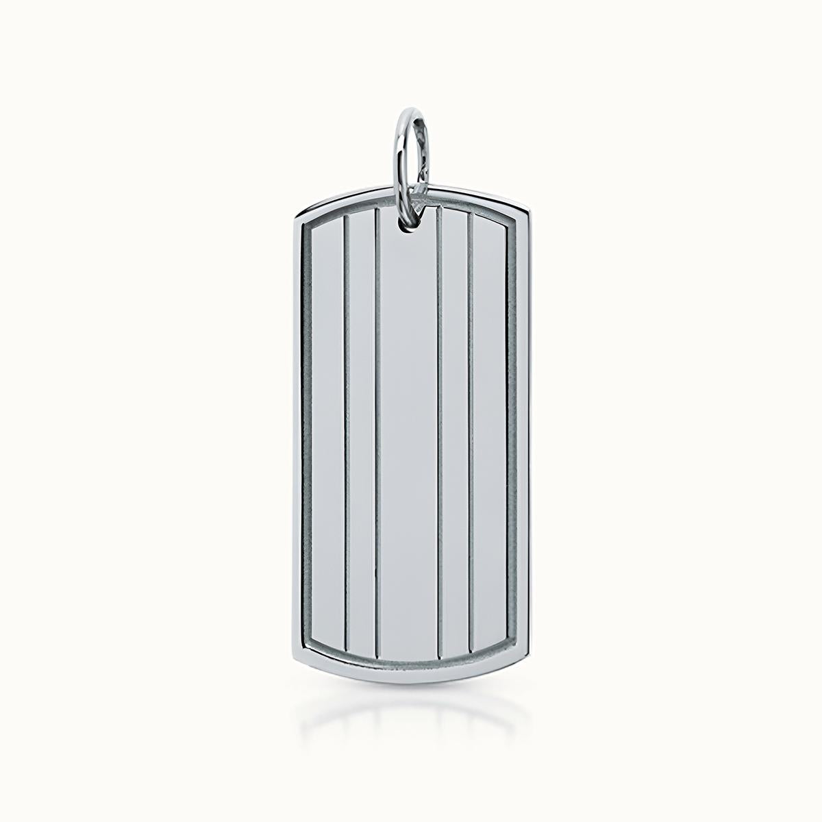 Signature Pinstripe Tag Necklace