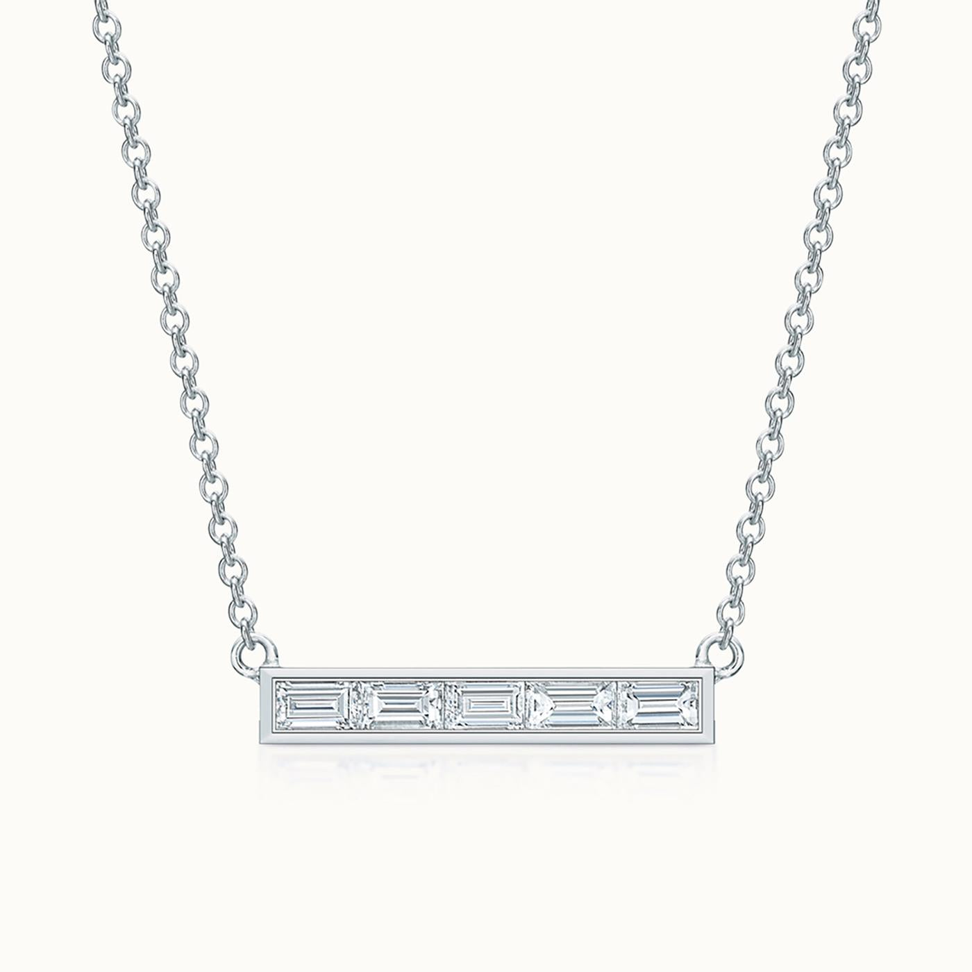 Baguette Diamond Bar Necklace