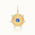 Spike Halo Blue Sapphire Center Pendant