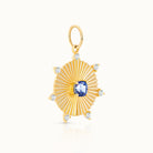 Spike Halo Blue Sapphire Center Pendant
