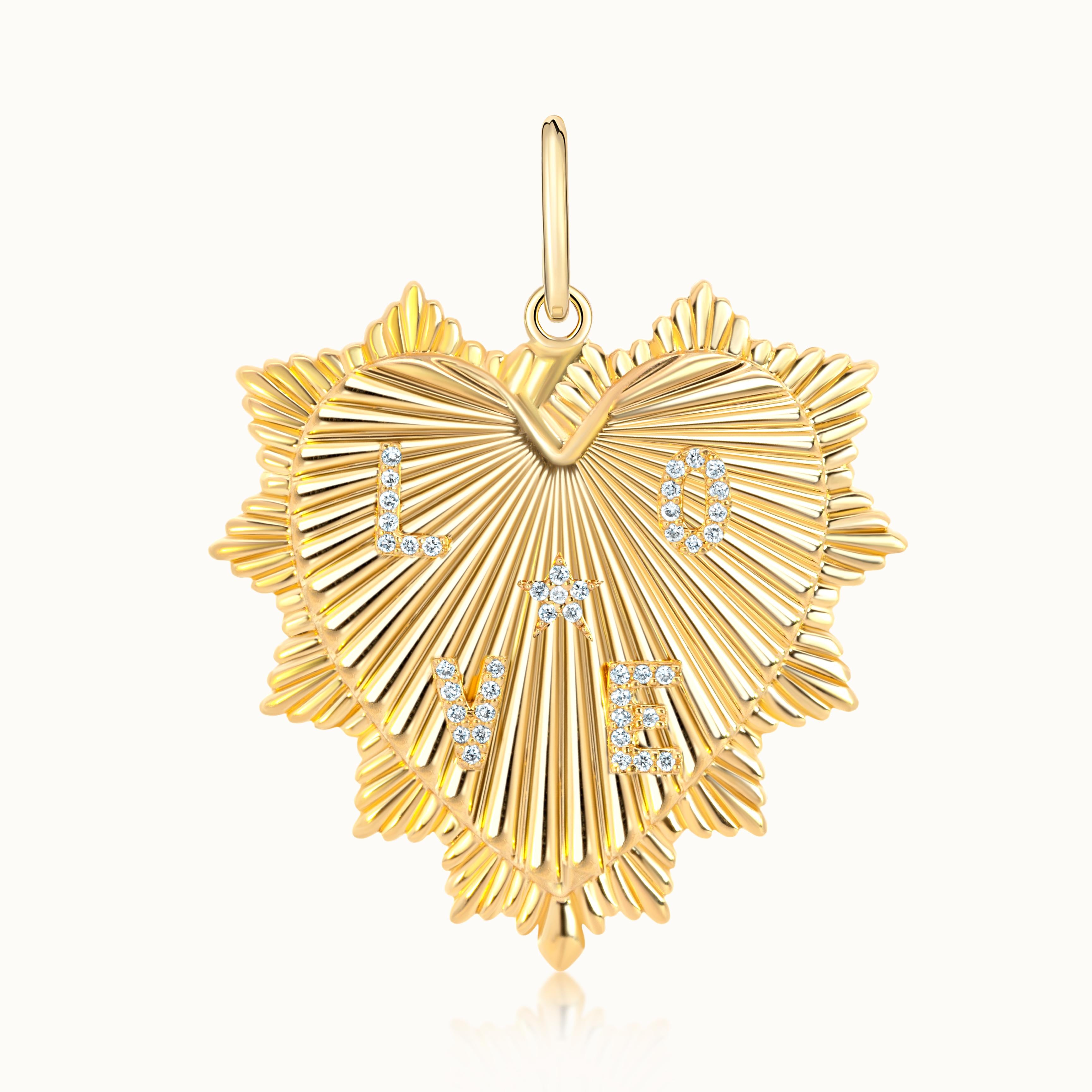 Love Fluted Heart Pendant