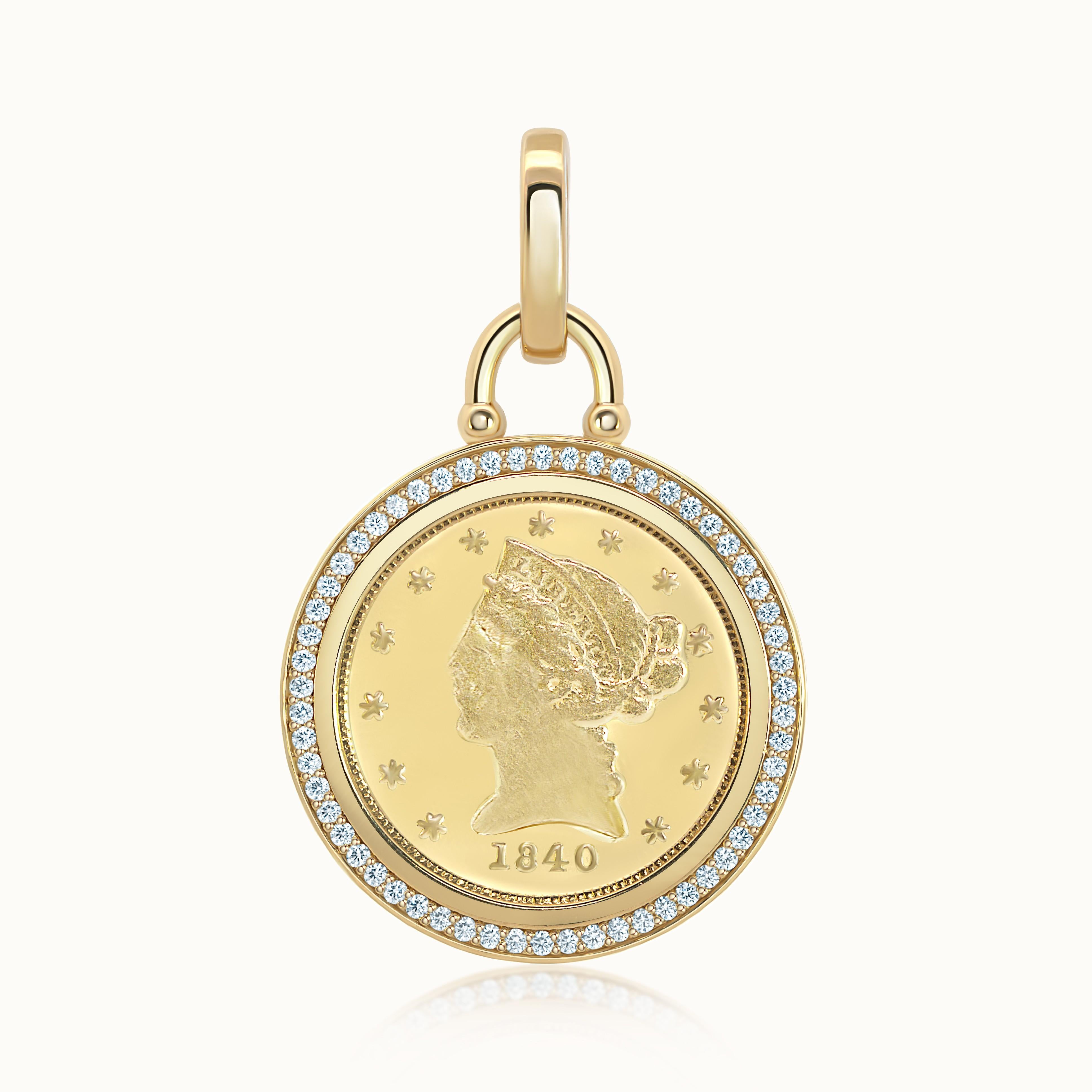 Aubri Coin Pendant Diamond