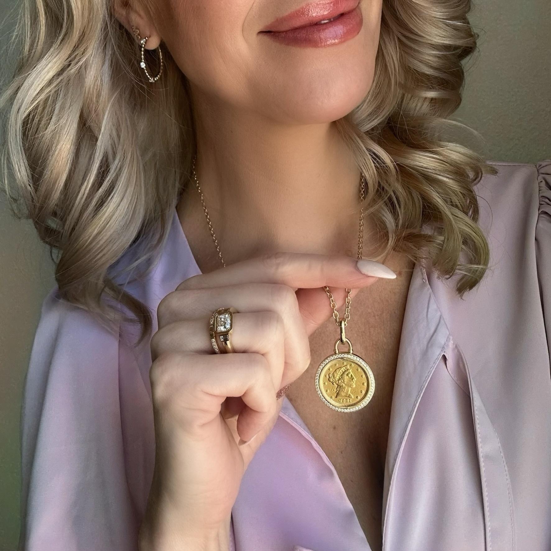 Aubri Coin Pendant Diamond