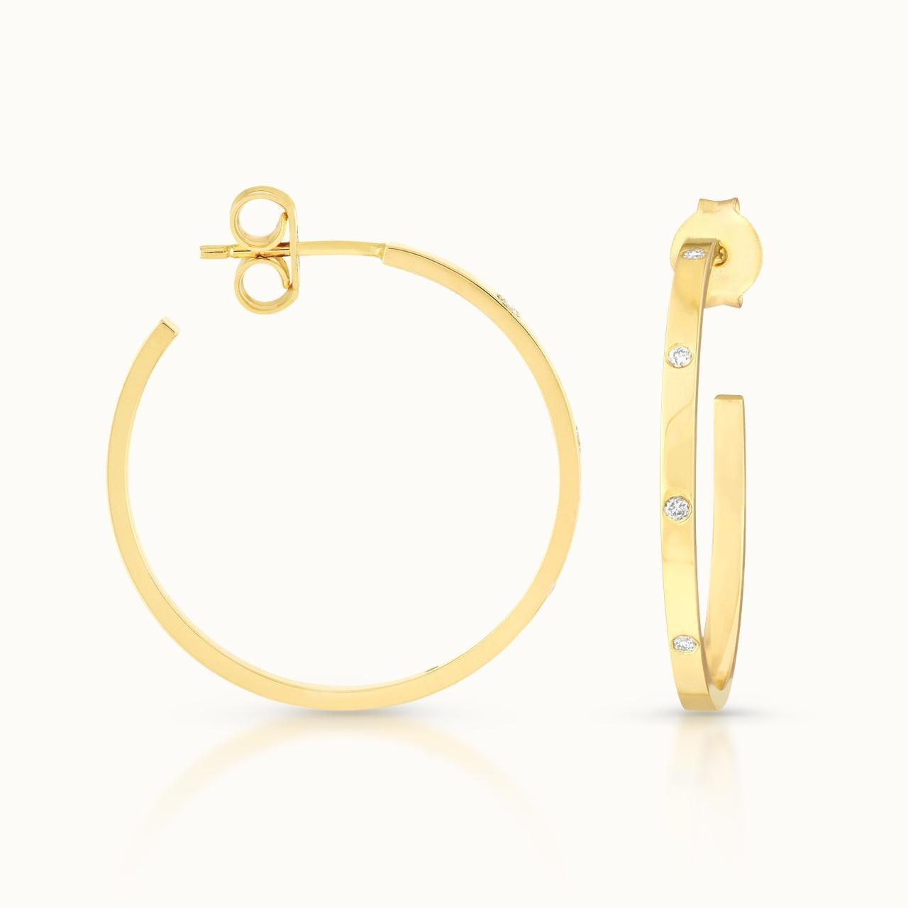 Burnished Diamond Hoops