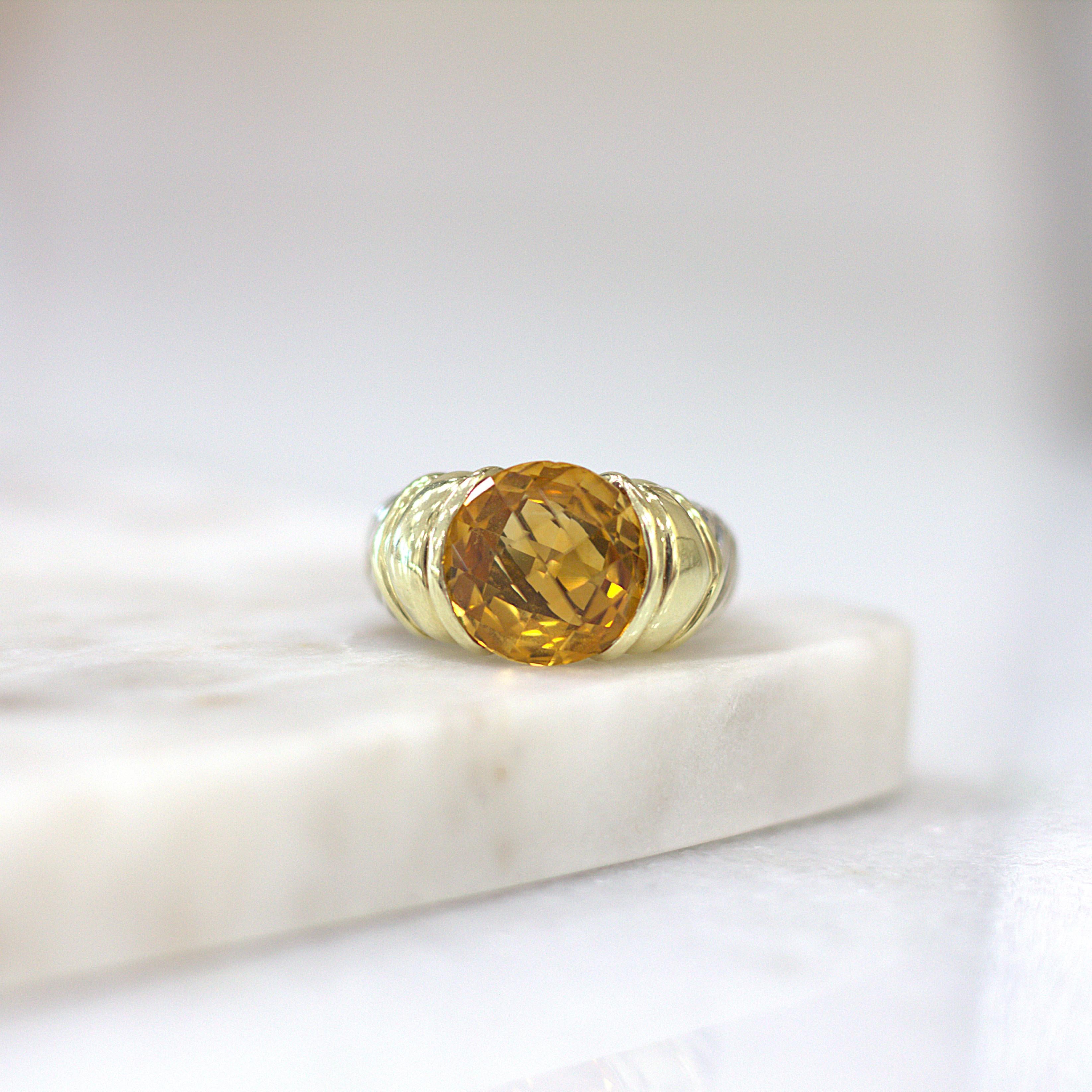 ESTATE David Yurman Citrine Two Tone Ring
